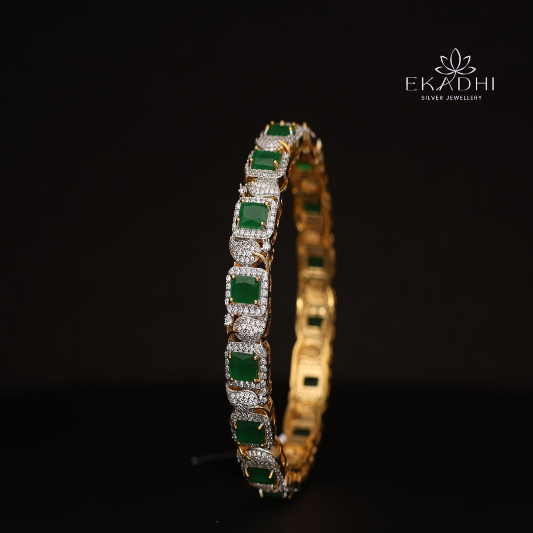 HJ10663 -  Premium CZ Stone Silver Bangle