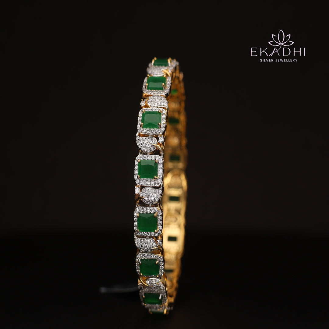 HJ10665 - Premium CZ Stone Silver Bangle