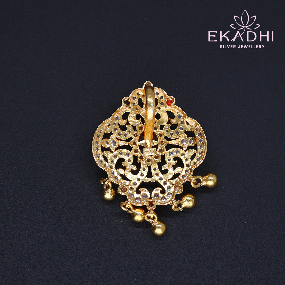 HJ11504 – Nakshi CZ Pendant with Pink Stone Centre