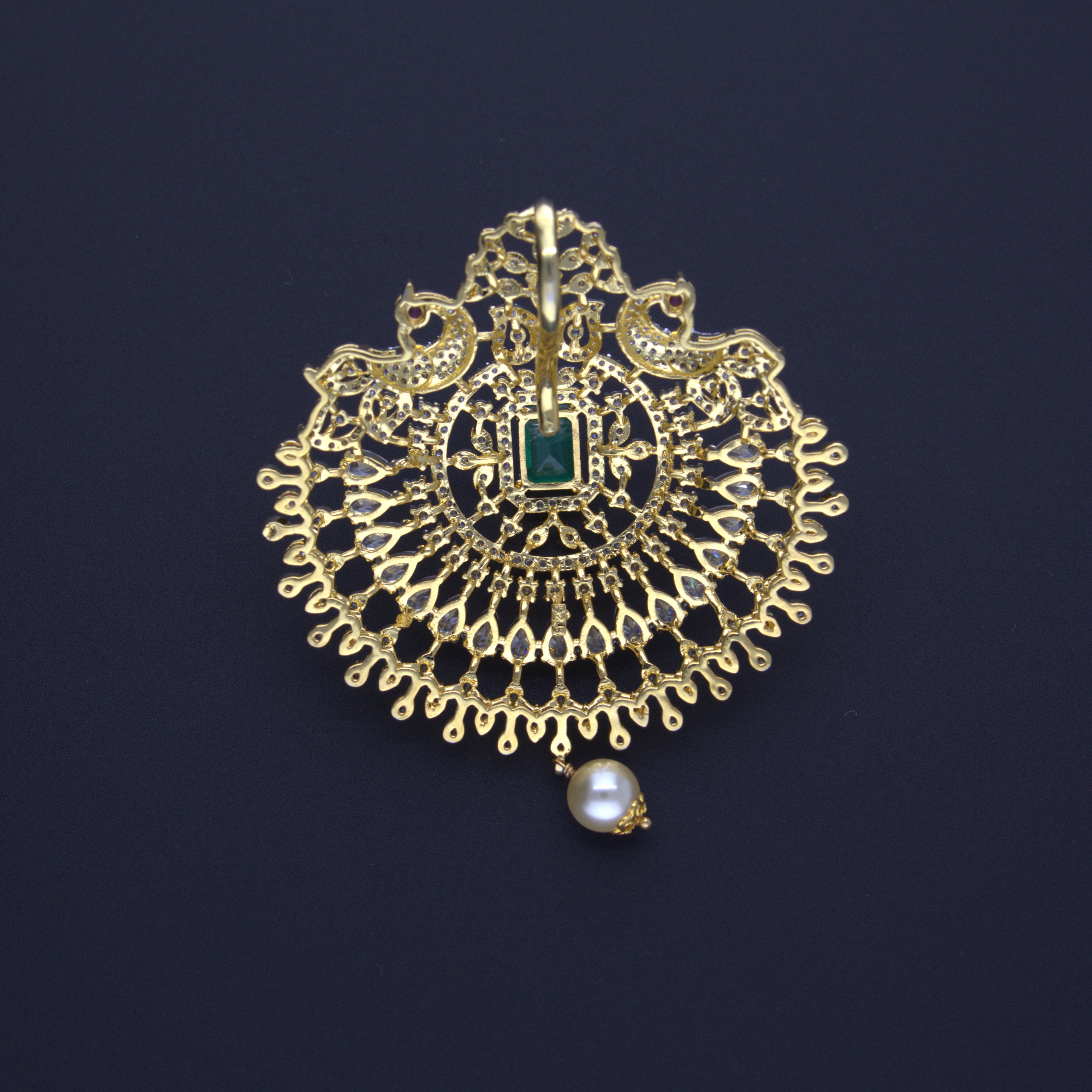 HJ11830 – CZ Pendant with Pearl Drop