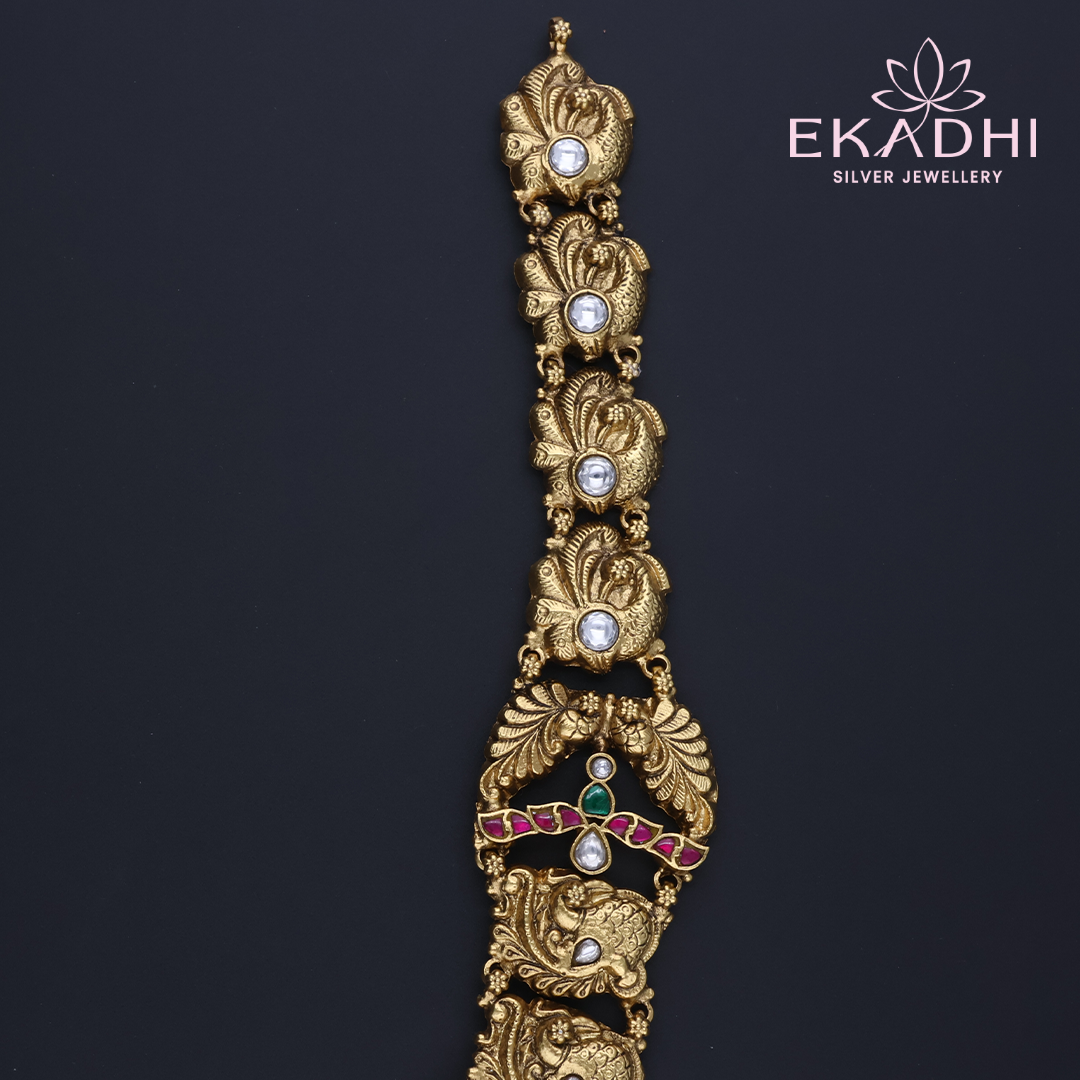 HJ11873 – Nakshi Kundan Haram in Temple Inspired Design