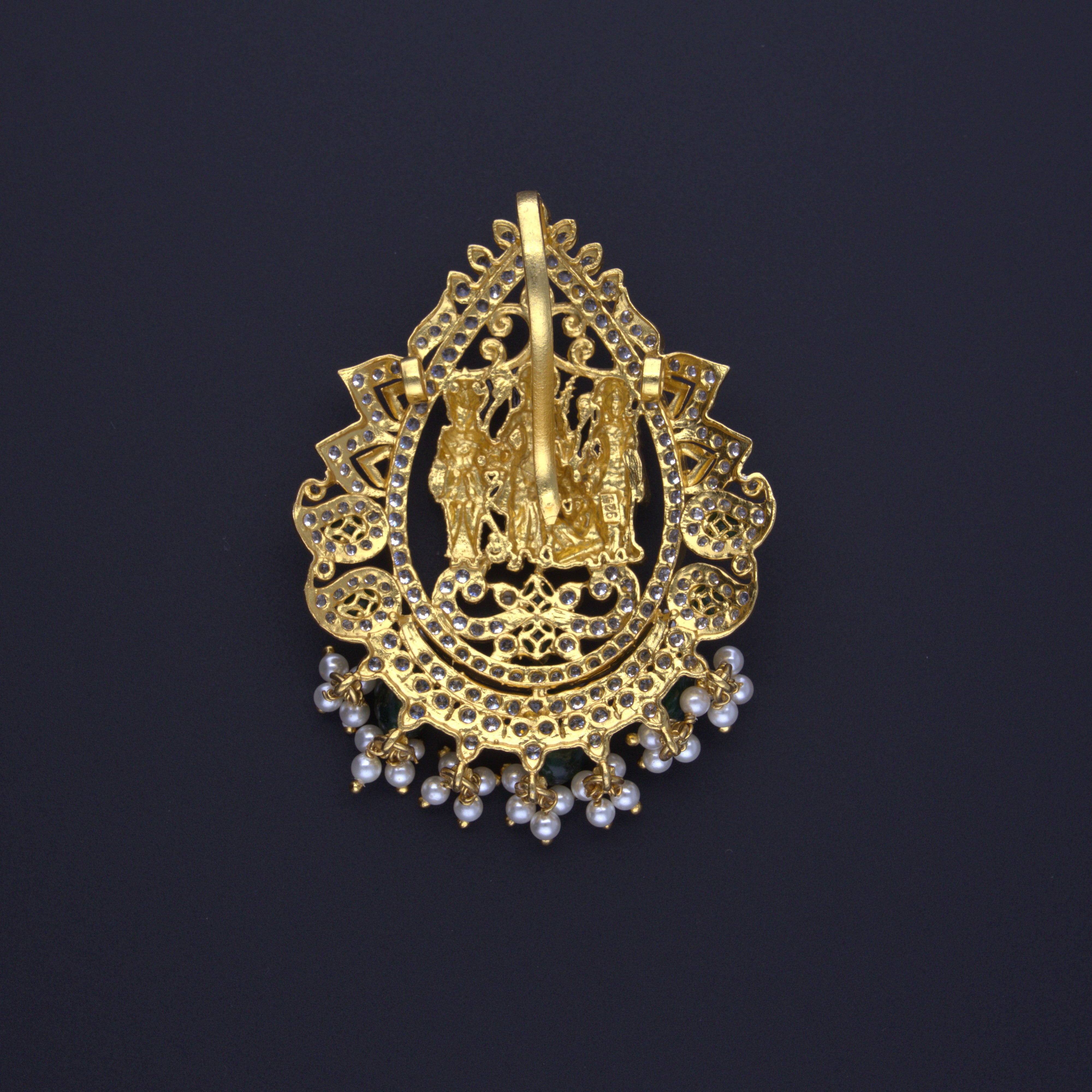 HJ11875 – Nakshi Pendant with Green Drops