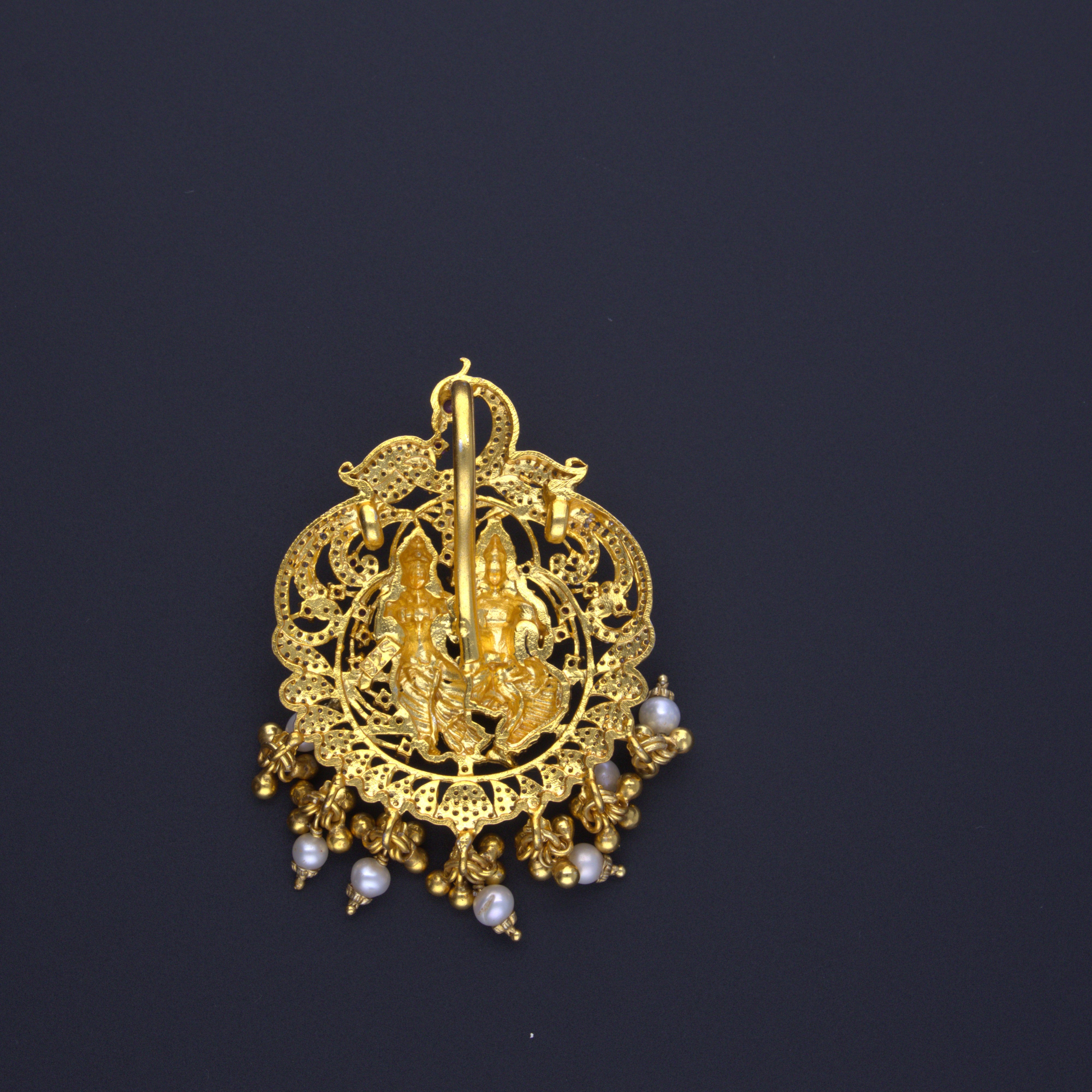HJ11894 – Nakshi CZ Pendant with White Beads
