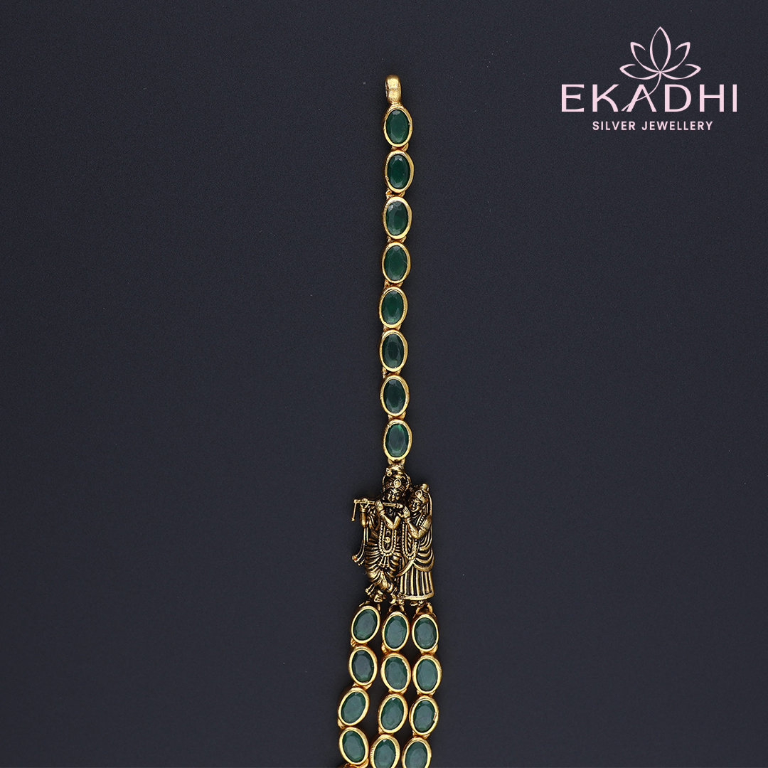 HJ11931 – 3-Layered Green Nakshi Necklace