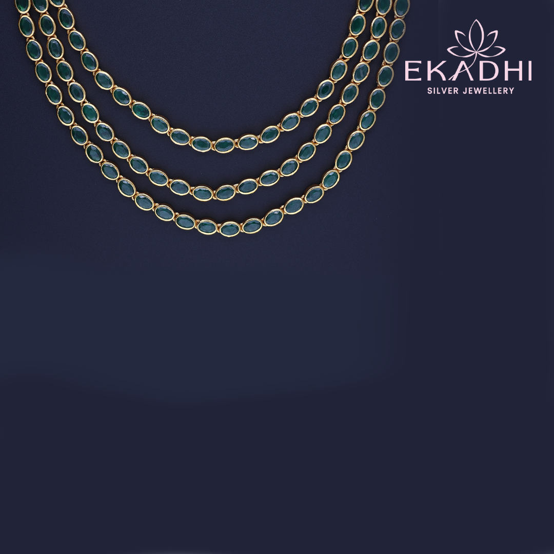 HJ11931 – 3-Layered Green Nakshi Necklace