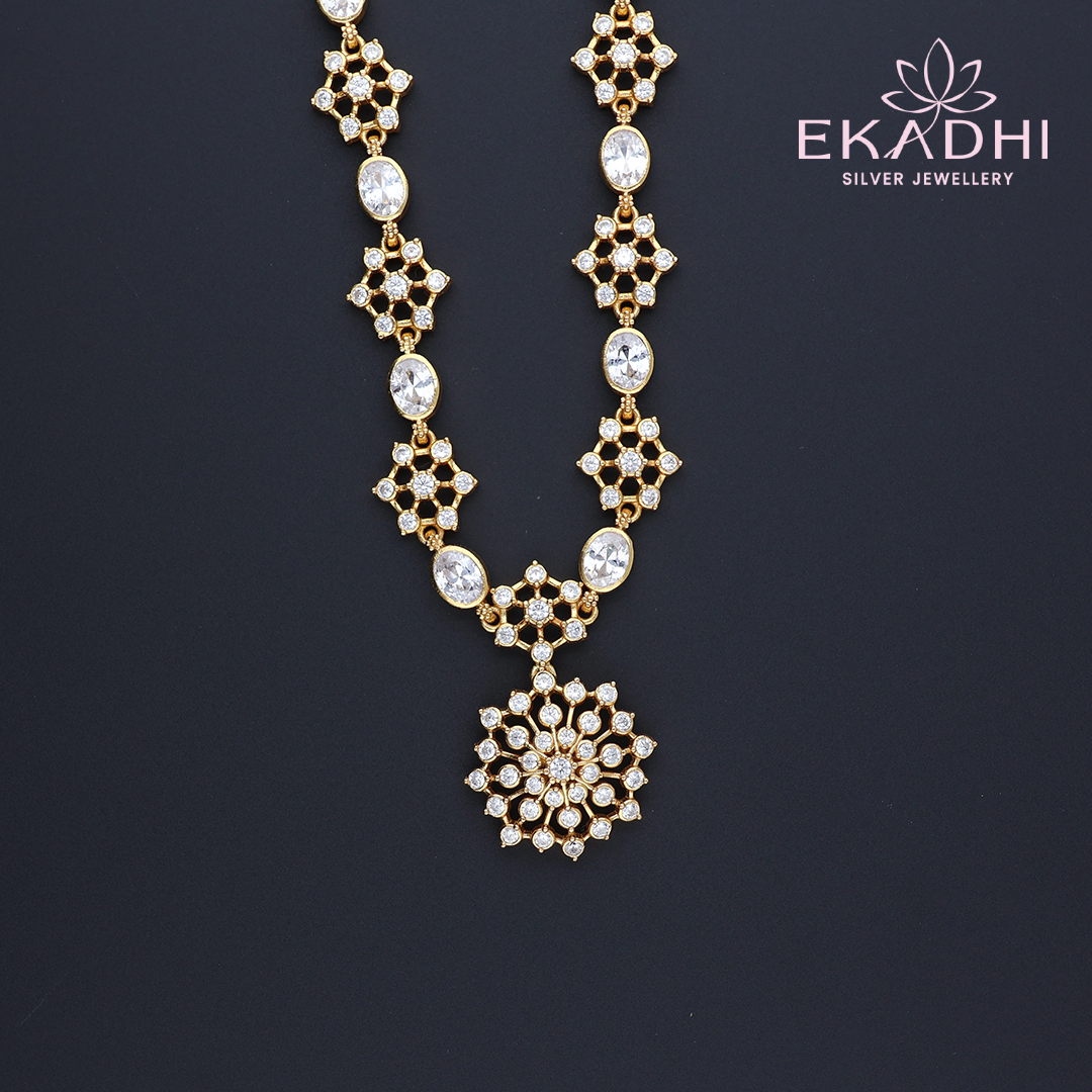 HJ11945 – Flower Design Nakshi CZ Necklace