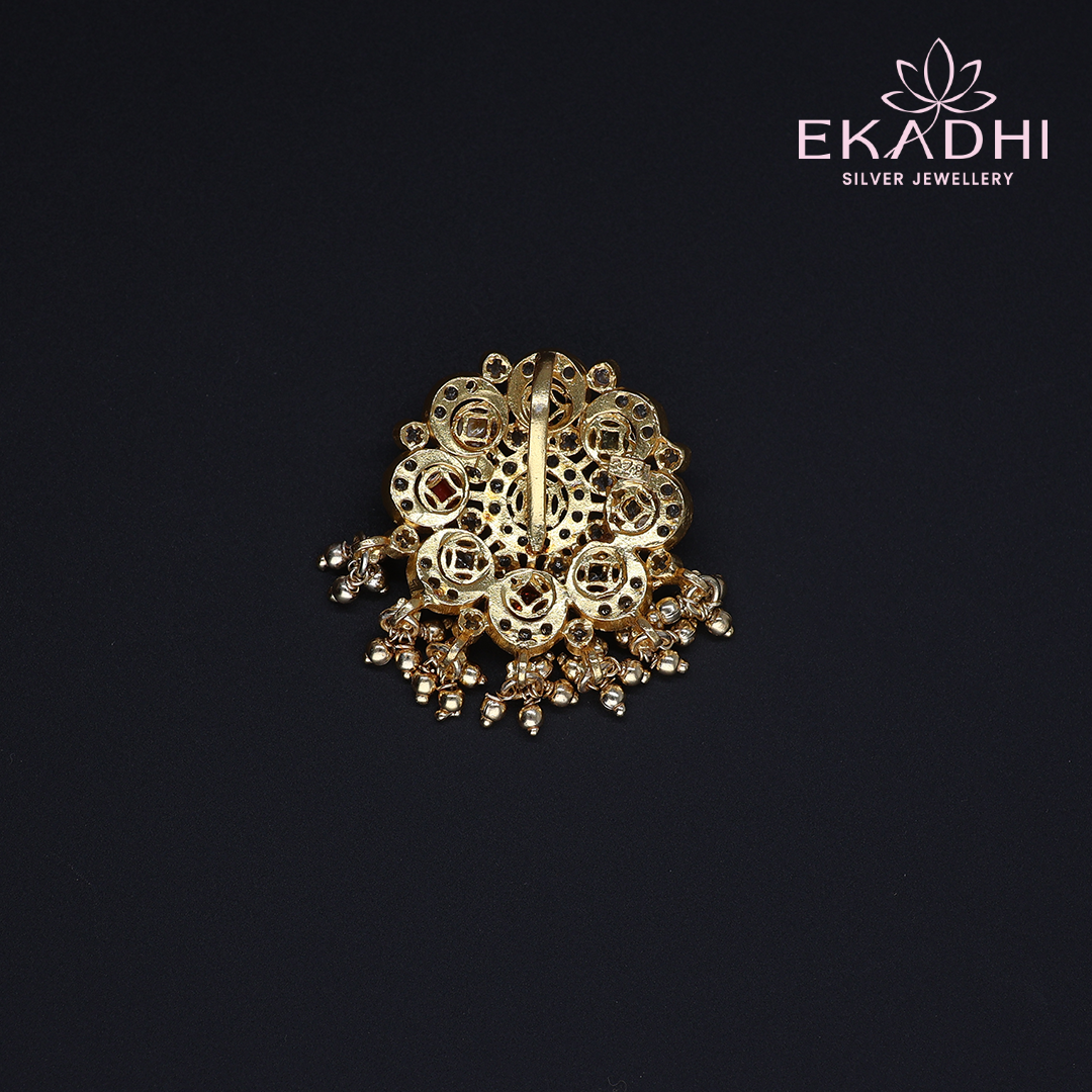 HJ12001 – Elegant CZ Pendant in Temple Style