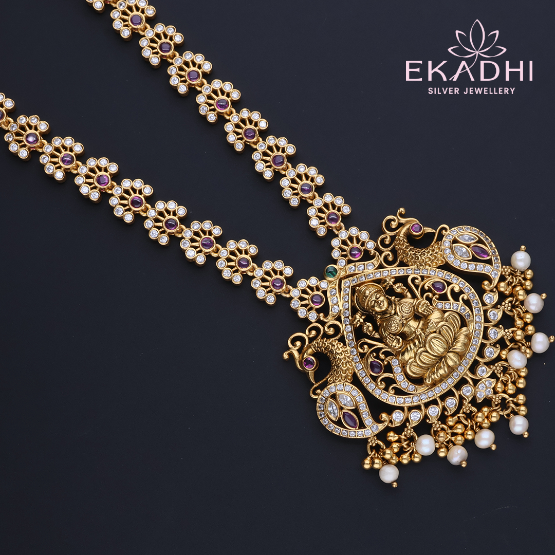 HJ12082 – Temple Inspired CZ Haram with Nakshi Work