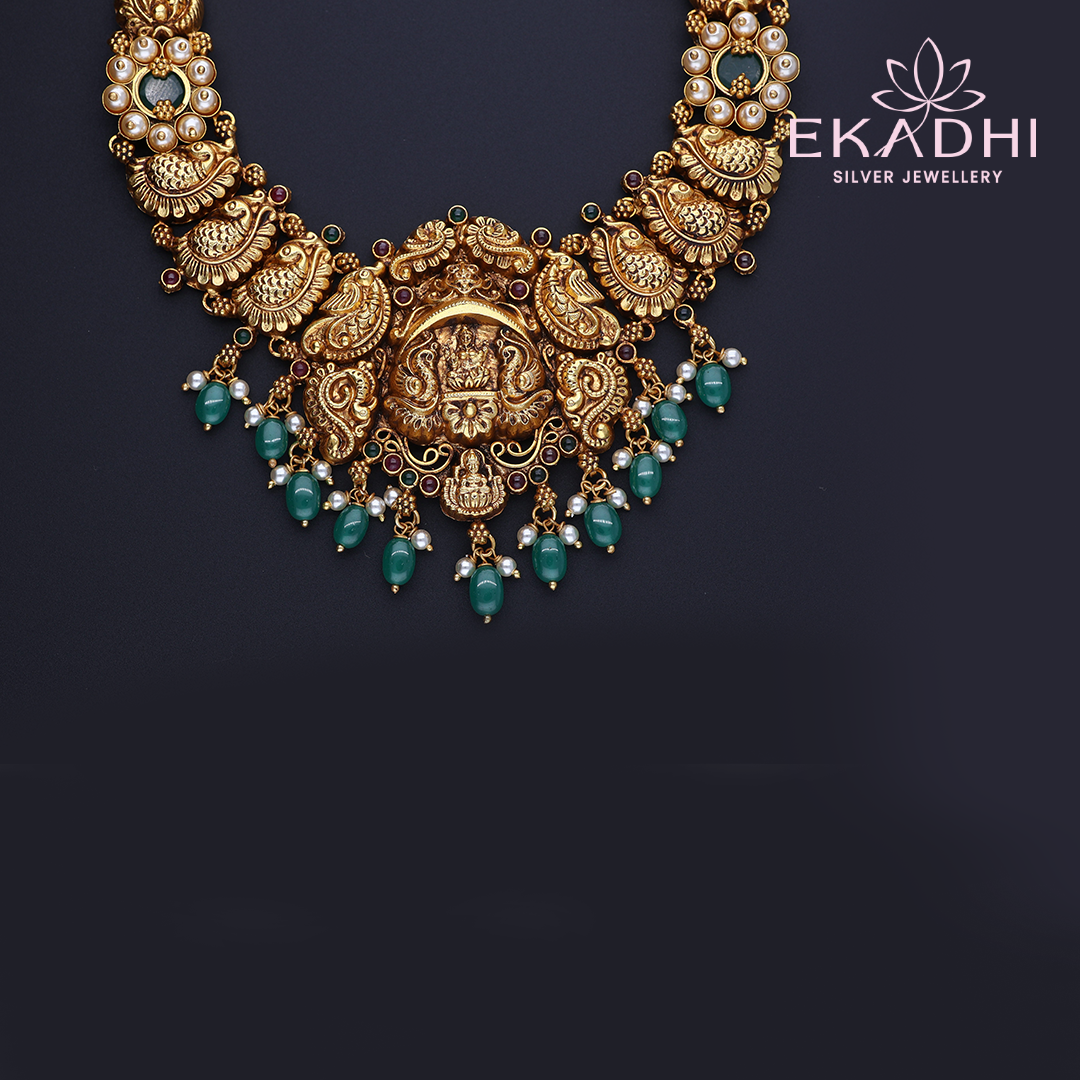 HJ12352 – Nakshi Necklace with Green Beads