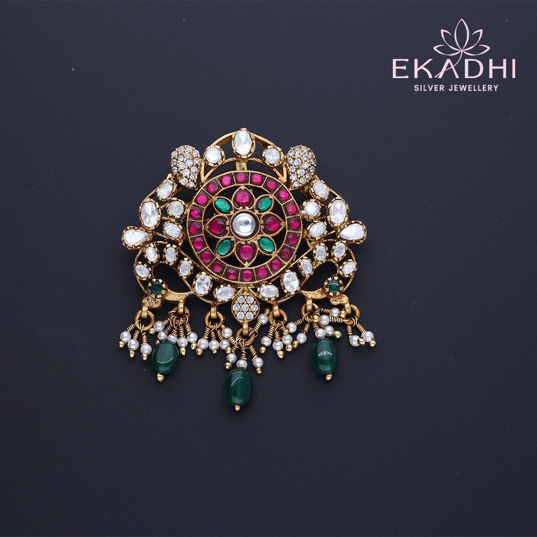 HJ12384 – Elegant Pendant with White and Pink Stones