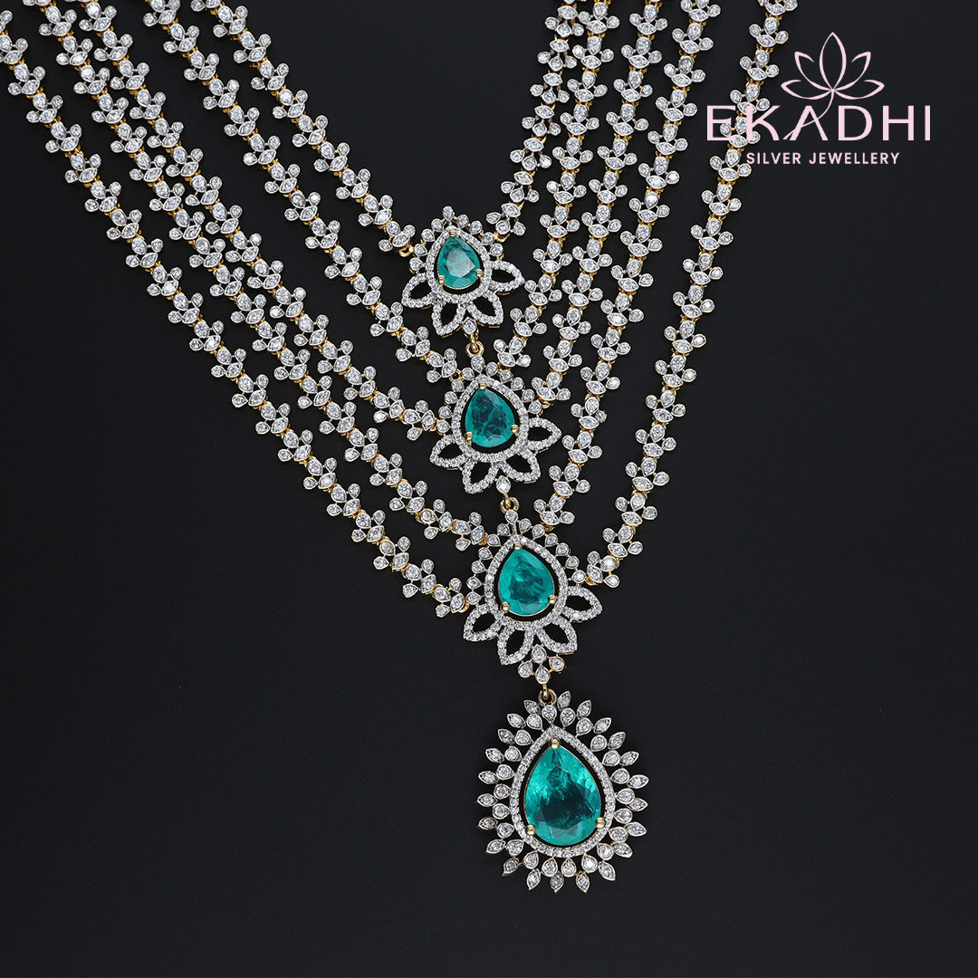 HJ13024 – Five-Layered CZ Haram with Emerald Accents