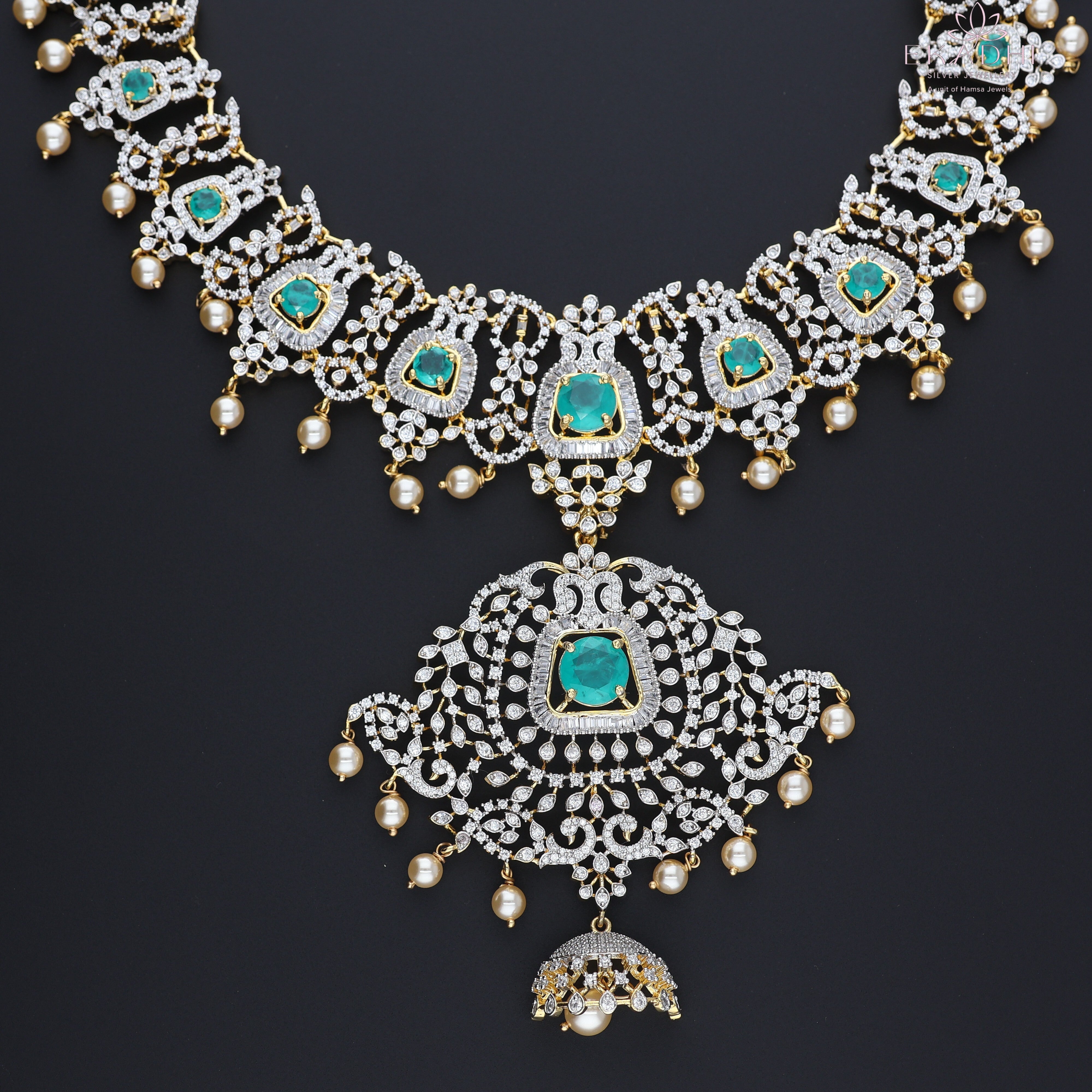 HJ13034 – Traditional Bridal Haram in CZ Stones