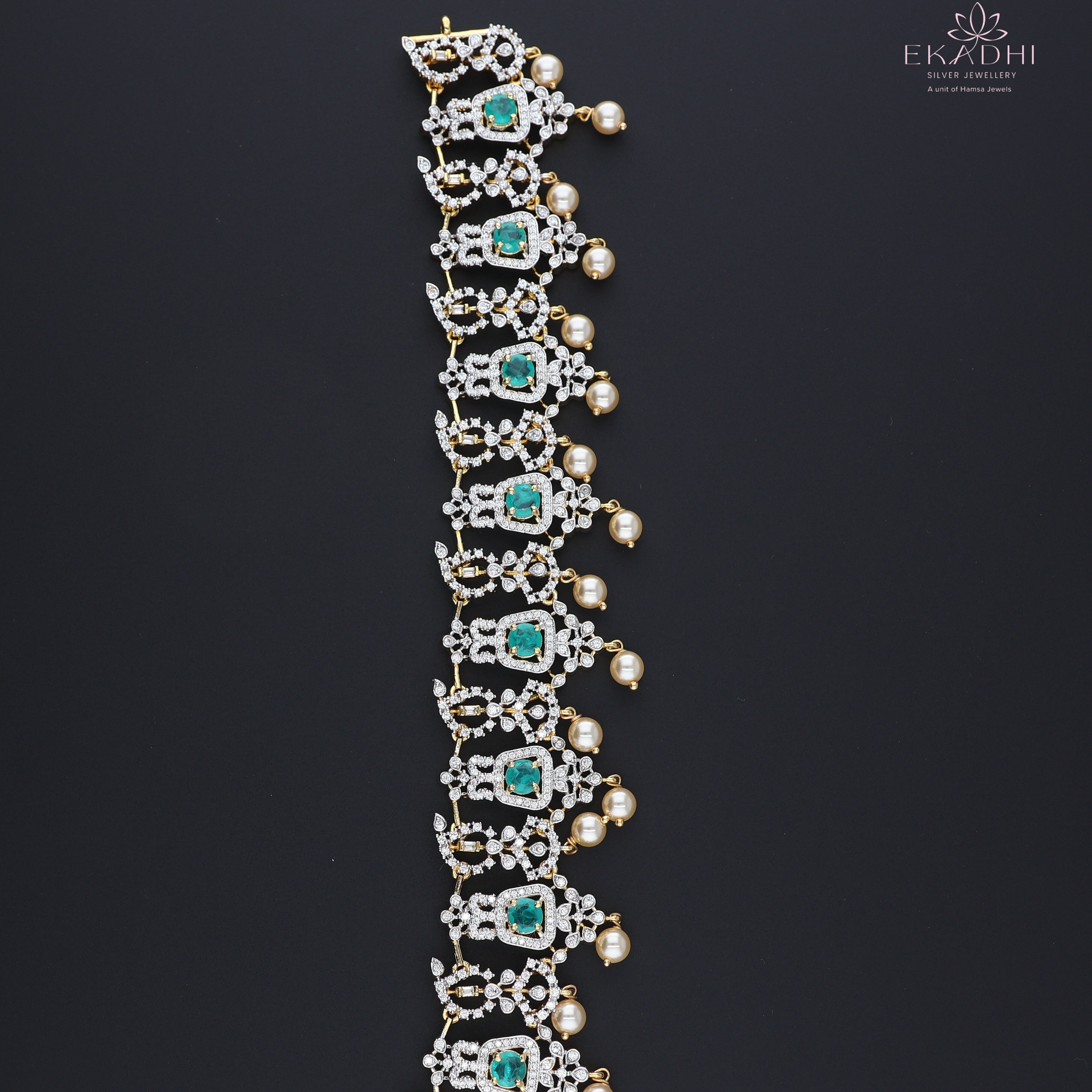 HJ13034 – Traditional Bridal Haram in CZ Stones
