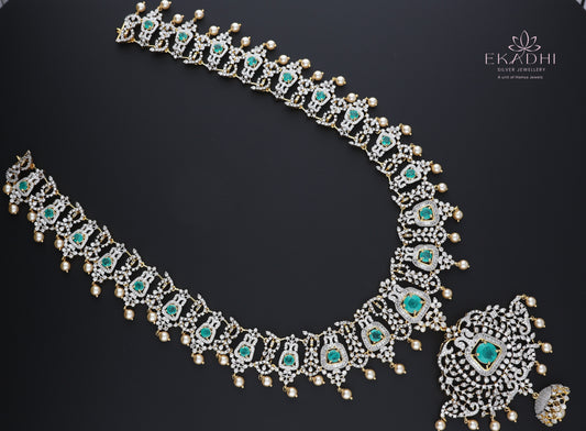 HJ13034 – Traditional Bridal Haram in CZ Stones