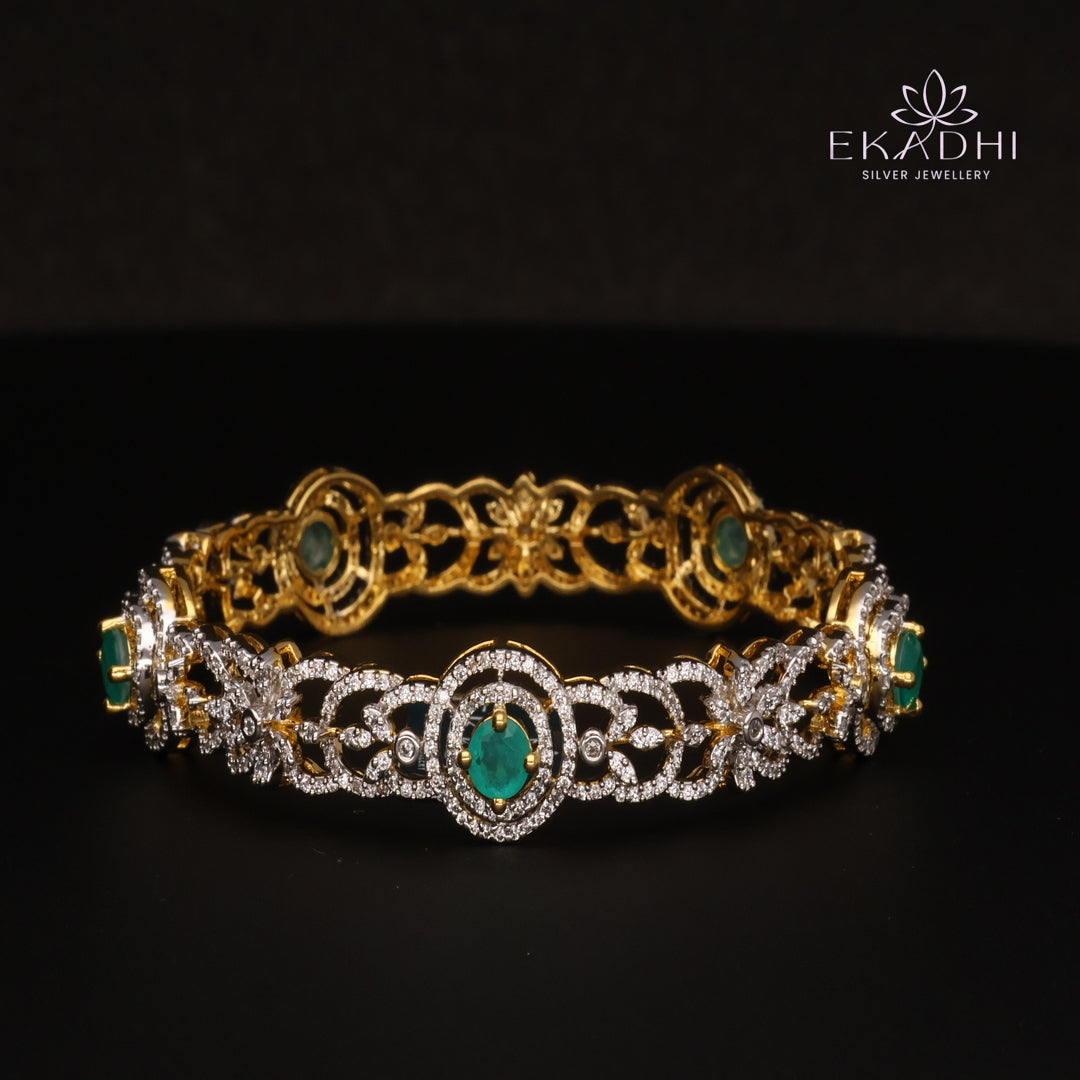 HJ13064 -  Premium CZ Stone Silver Bangle