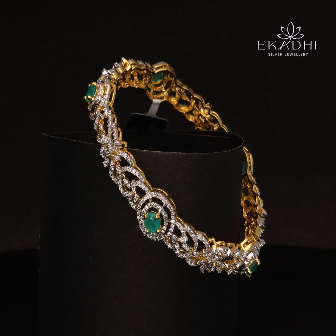 HJ13064 -  Premium CZ Stone Silver Bangle