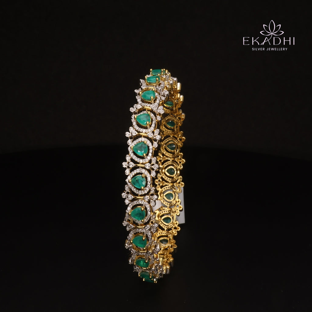 HJ13066 -  Premium CZ Stone Silver Bangle