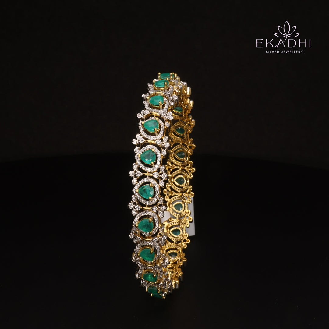 HJ13066 -  Premium CZ Stone Silver Bangle