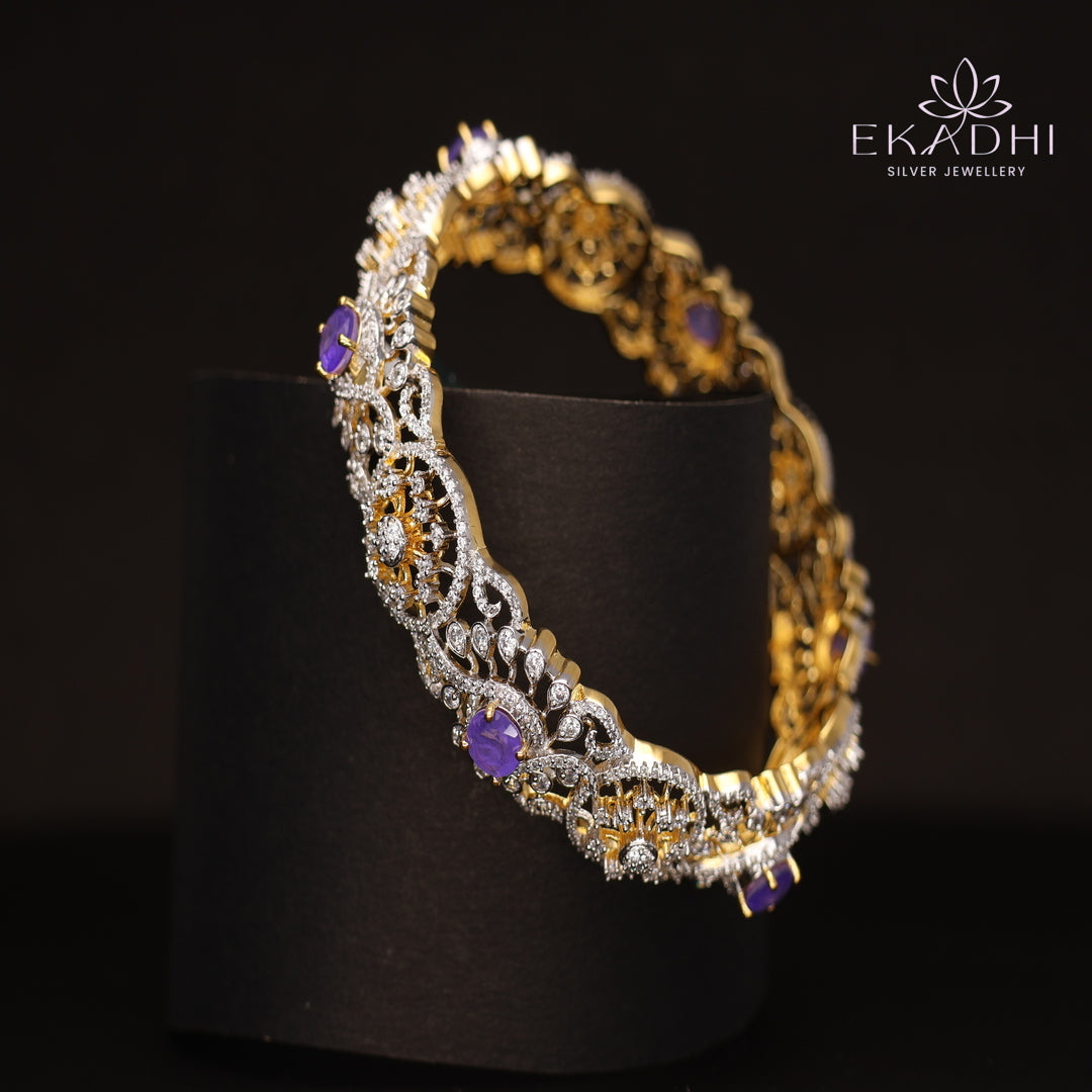 HJ13073 -  Premium CZ Stone Silver Bangle