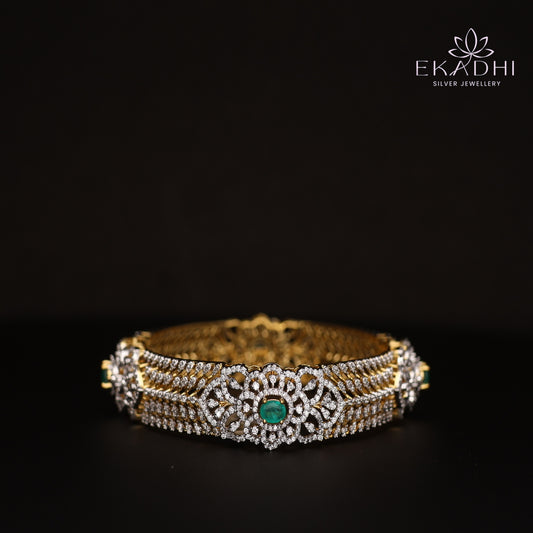 HJ13076 -  Premium CZ Stone Silver Bangle