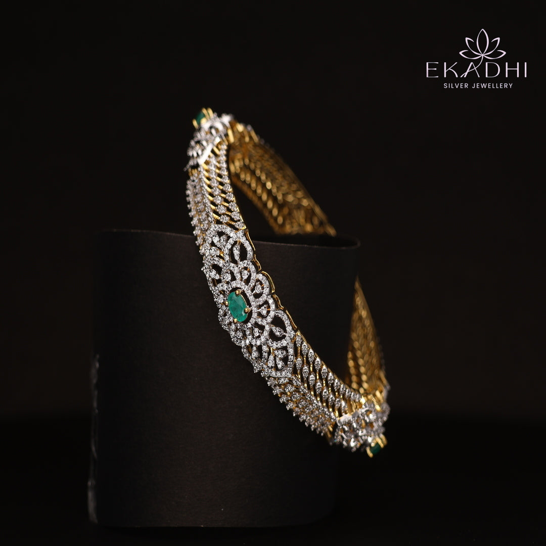 HJ13077 - Premium CZ Stone Silver Bangle