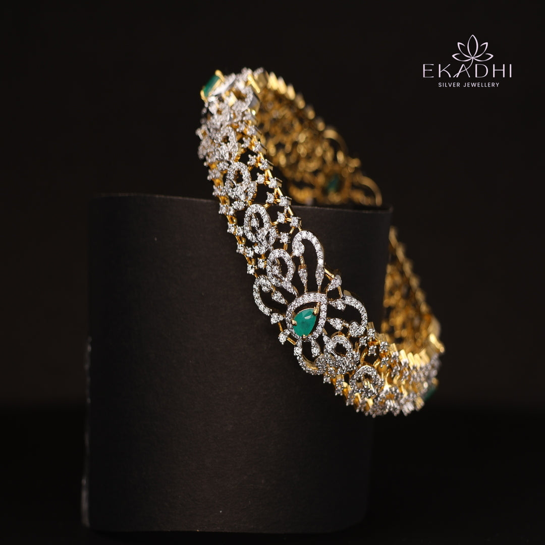 HJ13078 - Premium CZ Stone Silver Bangle