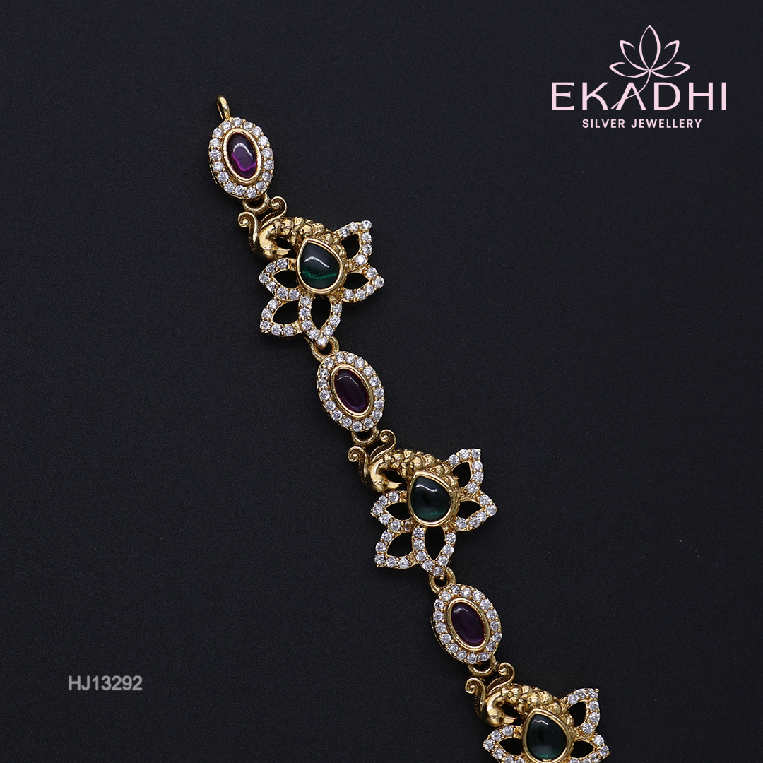 HJ13292 – Nakshi CZ Necklace with Lakshmi Devi Pendant