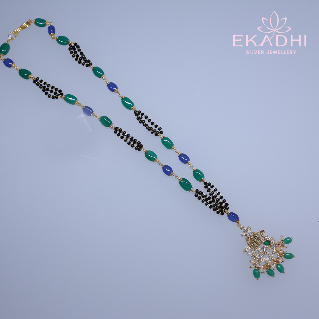HJ13464 – Nalapusalu with Green and Blue Beads