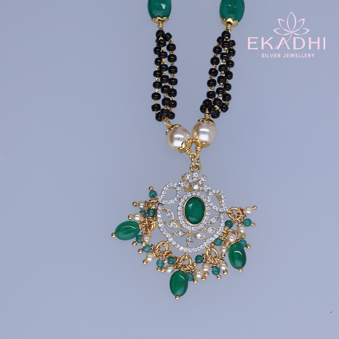 HJ13471 – Premium CZ Black Beads Chain