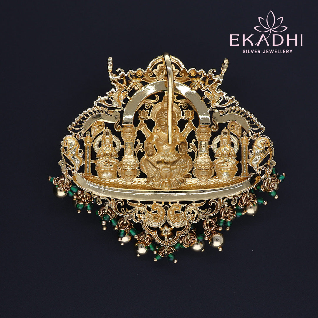 HJ13486 – Traditional Nakshi Pendant with Pink and Green Stones