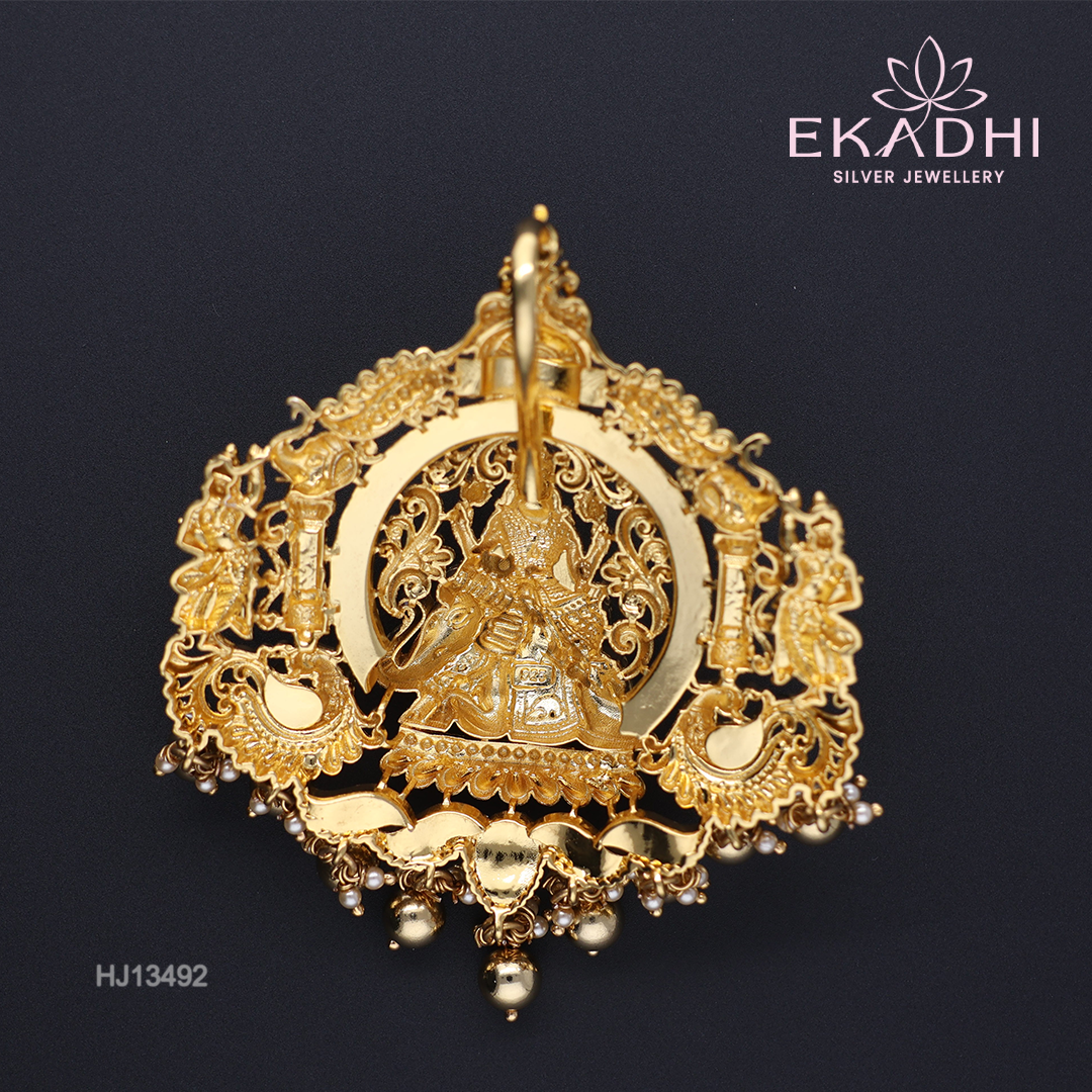 HJ13492 – Nakshi Ultra-Lightweight Pendant with Divine Temple Design