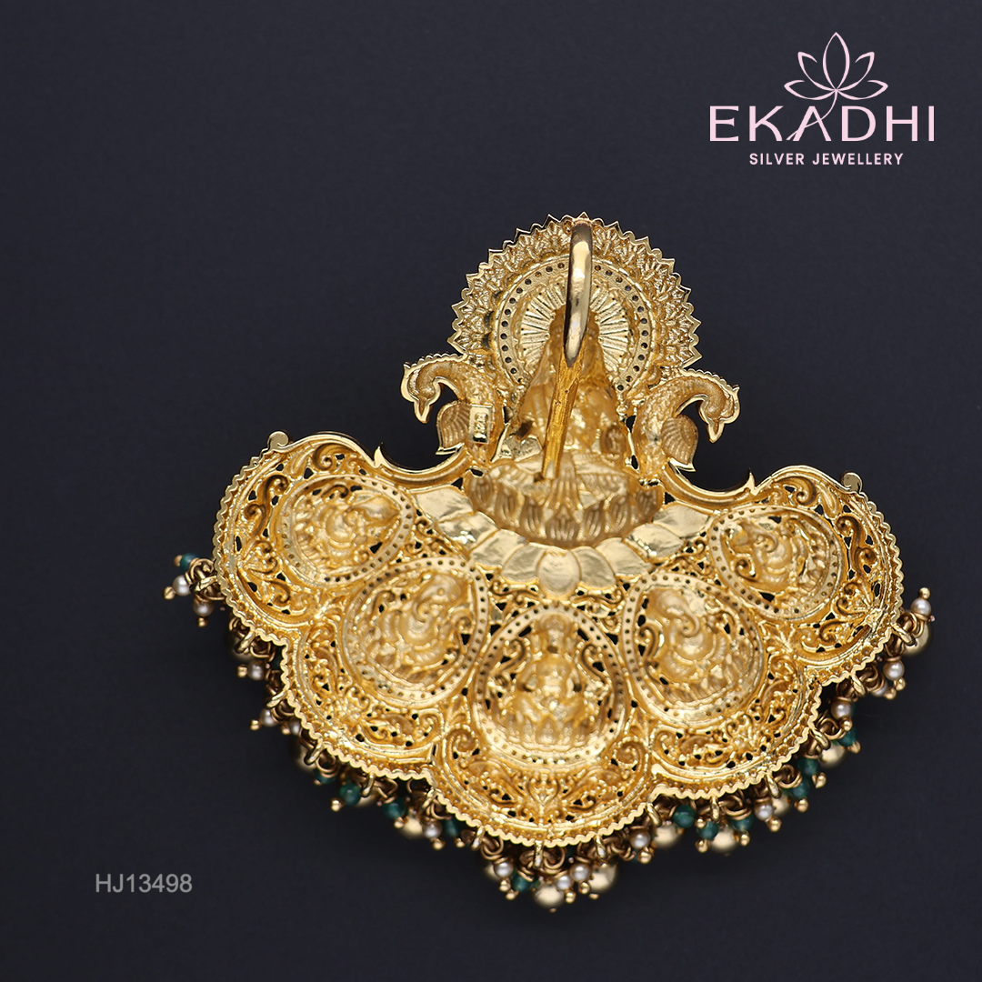 HJ13498 – Nakshi Ultra-Lightweight Pendant with Lakshmi Devi & Ganesha