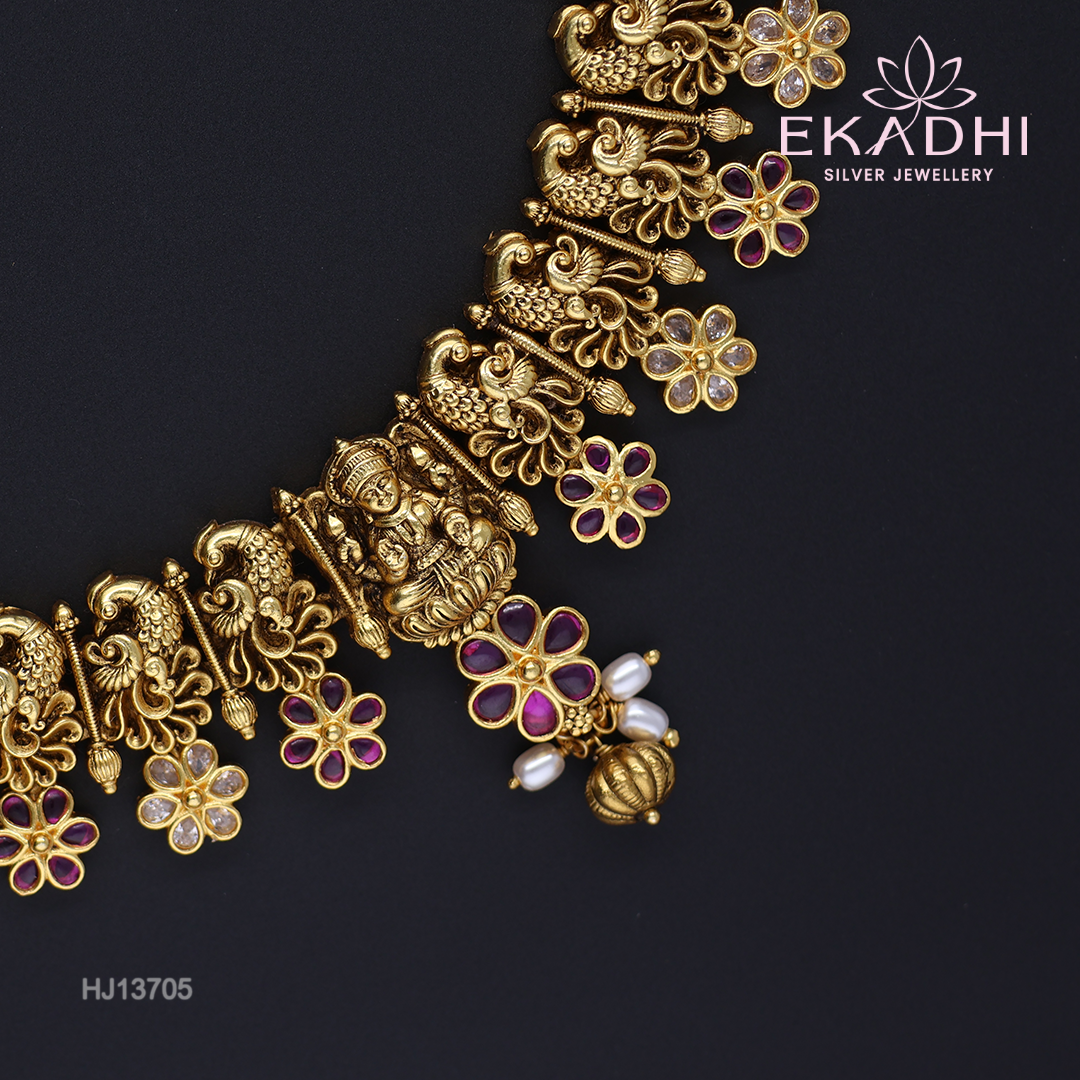 HJ13705 – Nakshi Necklace with Simple Traditional Design
