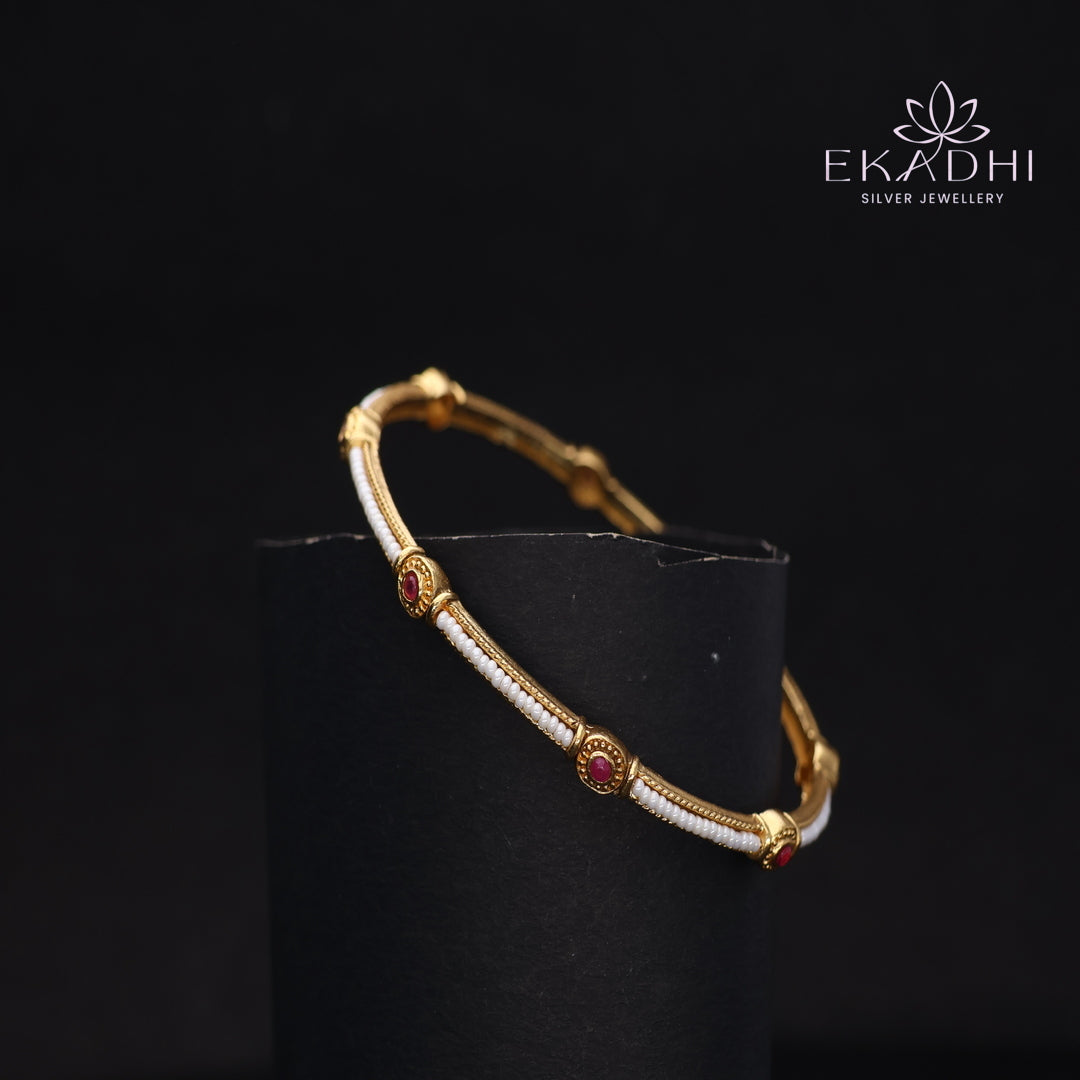 HJ13713-Nakshi CZ Silver Bangles