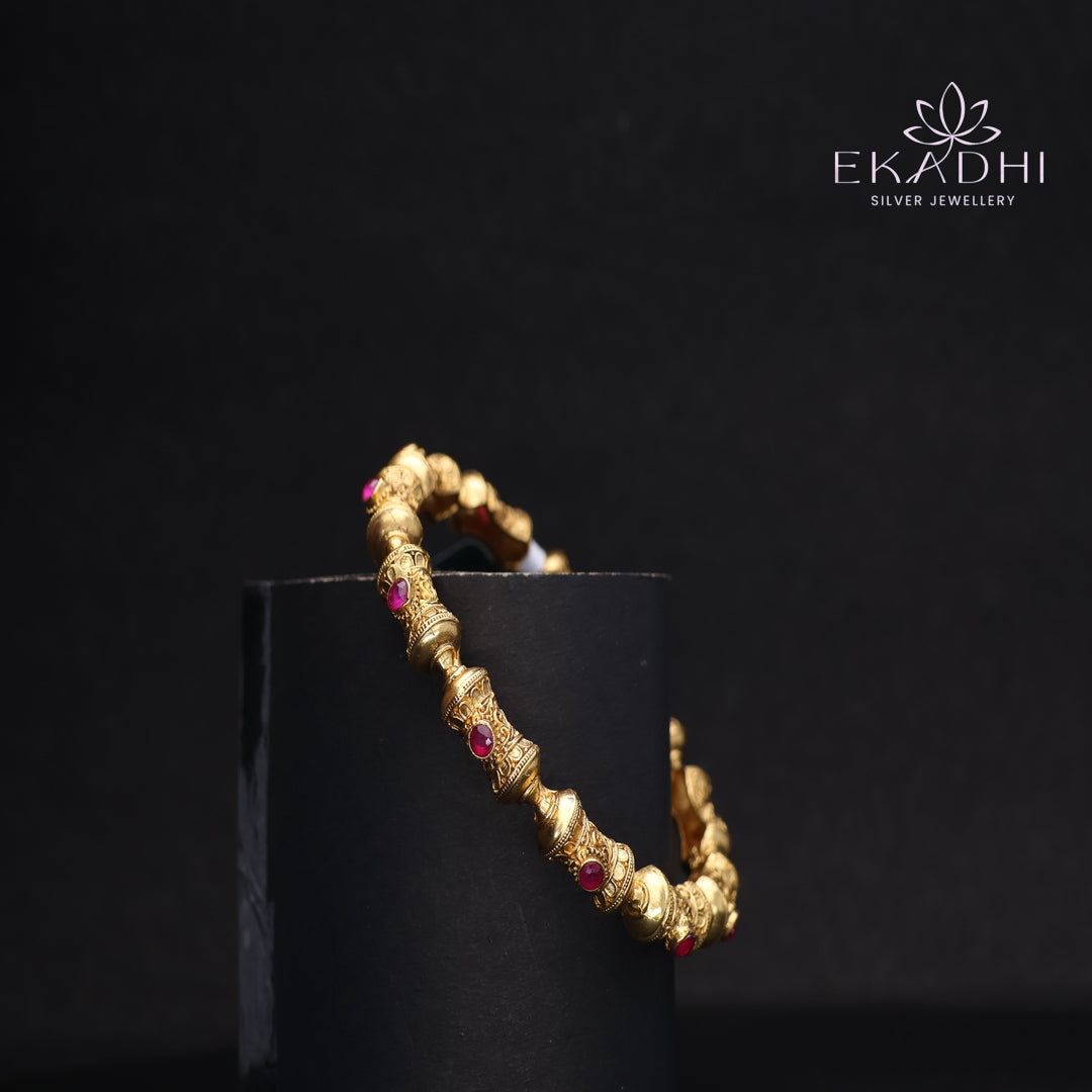 HJ13720-Nakshi CZ Silver Bangle