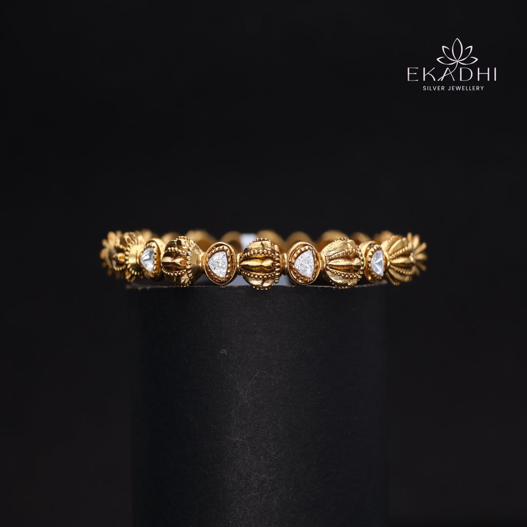 HJ13722-Nakshi CZ Silver Bangle