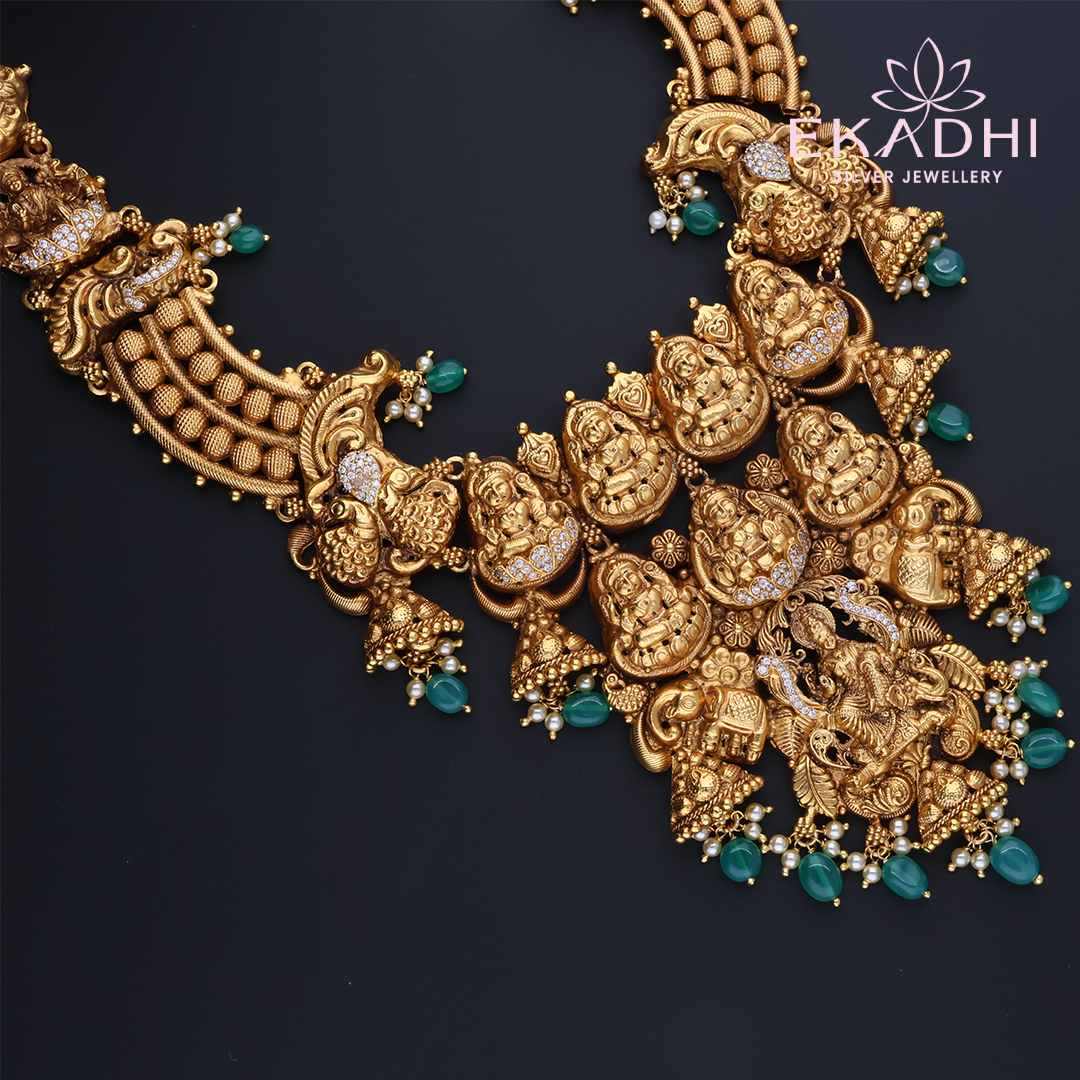 HJ14521 – Traditional Bridal Haram with Heavy Nakshi Detail