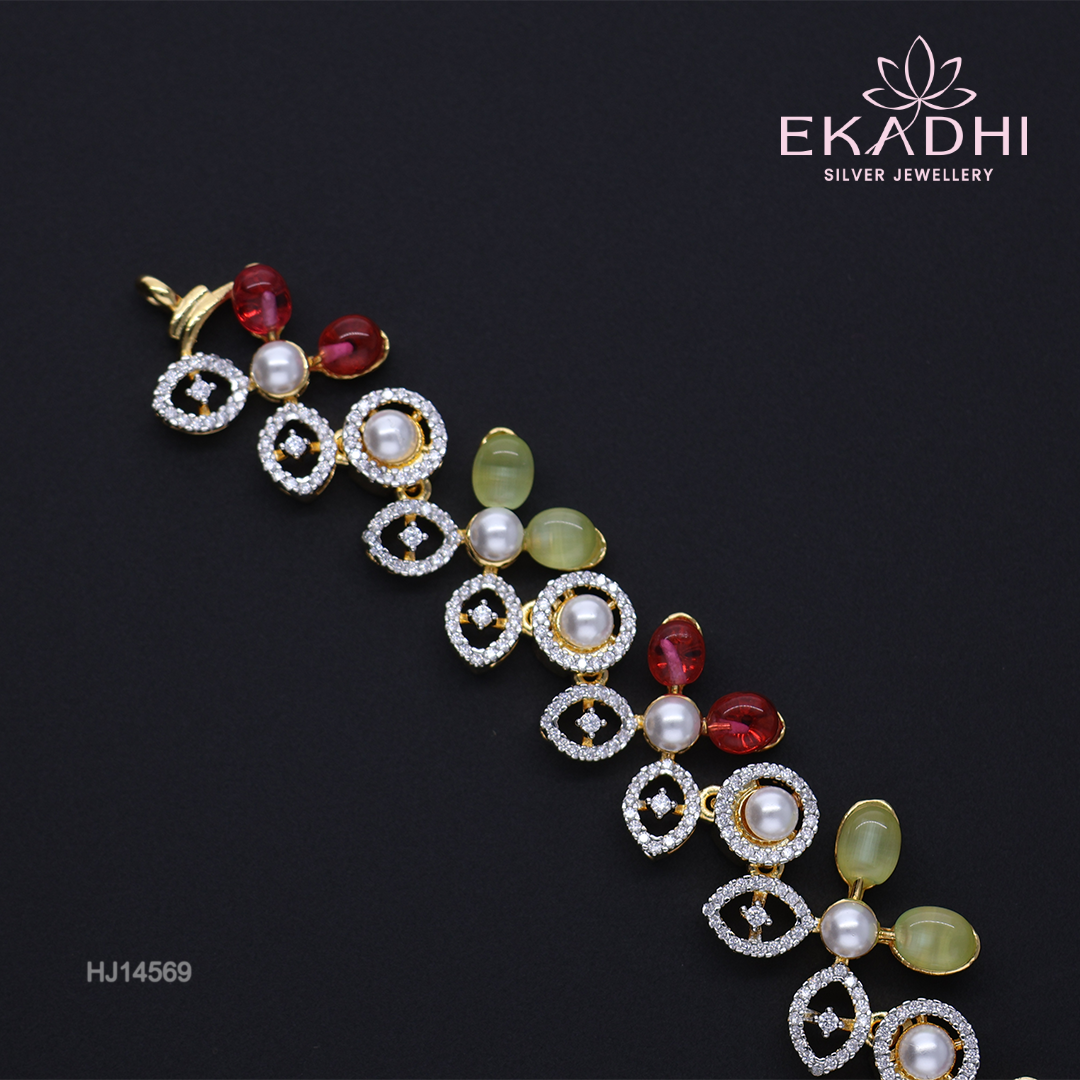 HJ14569 – Colour Stone Necklace with Elegant Design for Party Wear
