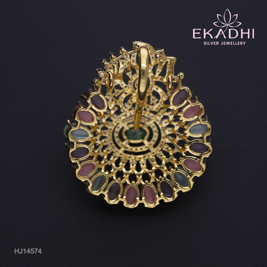 HJ14574 – Colour Stone Pendant with Multicolour Stones