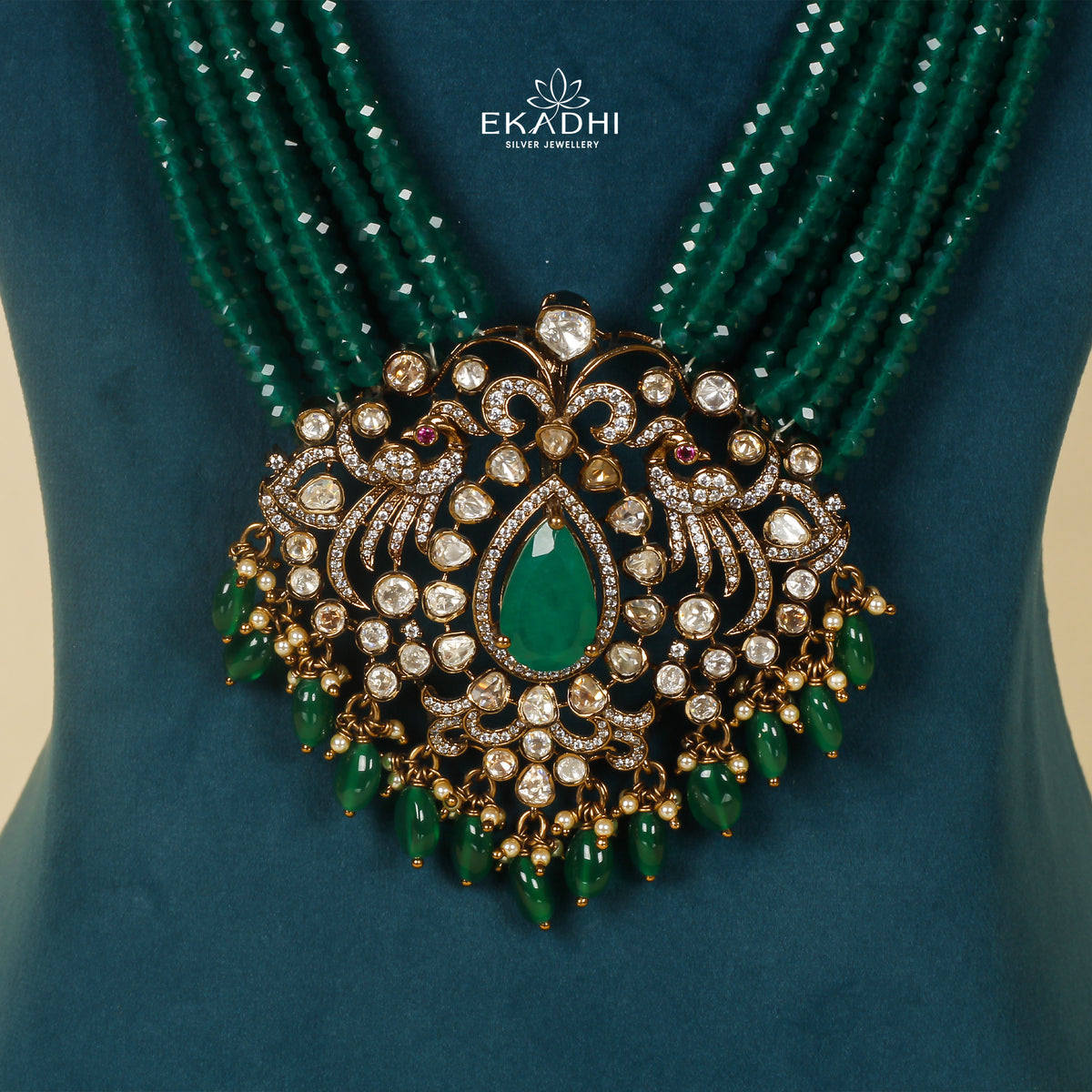 HJ15091 - VICTORIAN BEADS HARAM WITH PENDANT