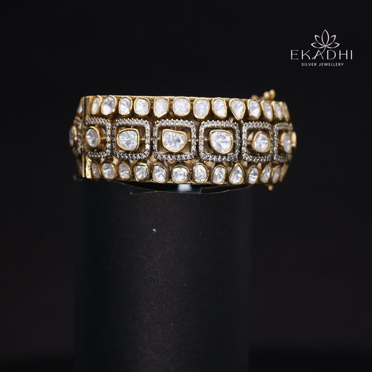 HJ15623-Mossanite Stone Silver Bangle