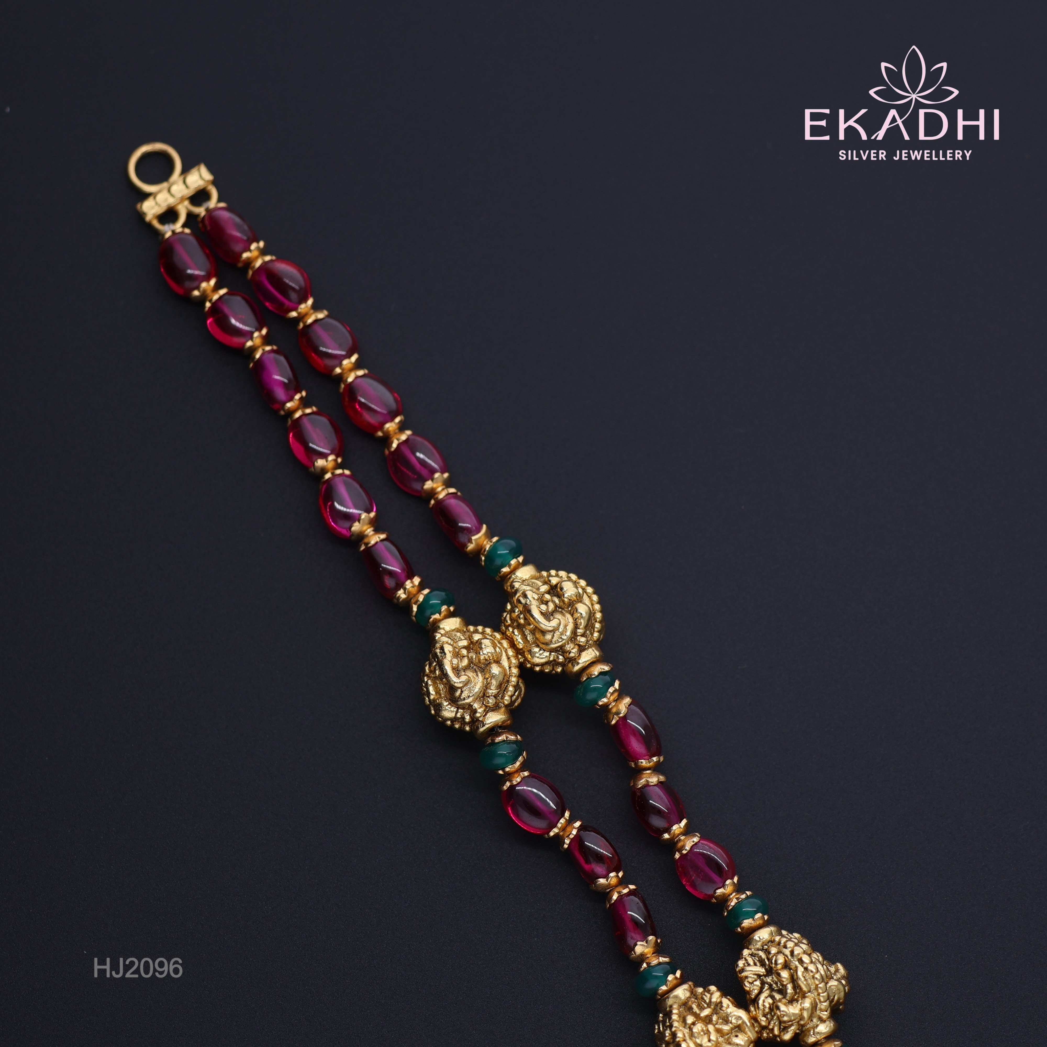 HJ2096 – Nakshi Premium Haram with Dasavatara Pendant in Pure Silver