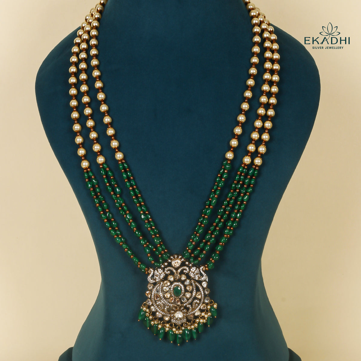 HJ24690 - VICTORIAN BEADS HARAM WITH PENDANT