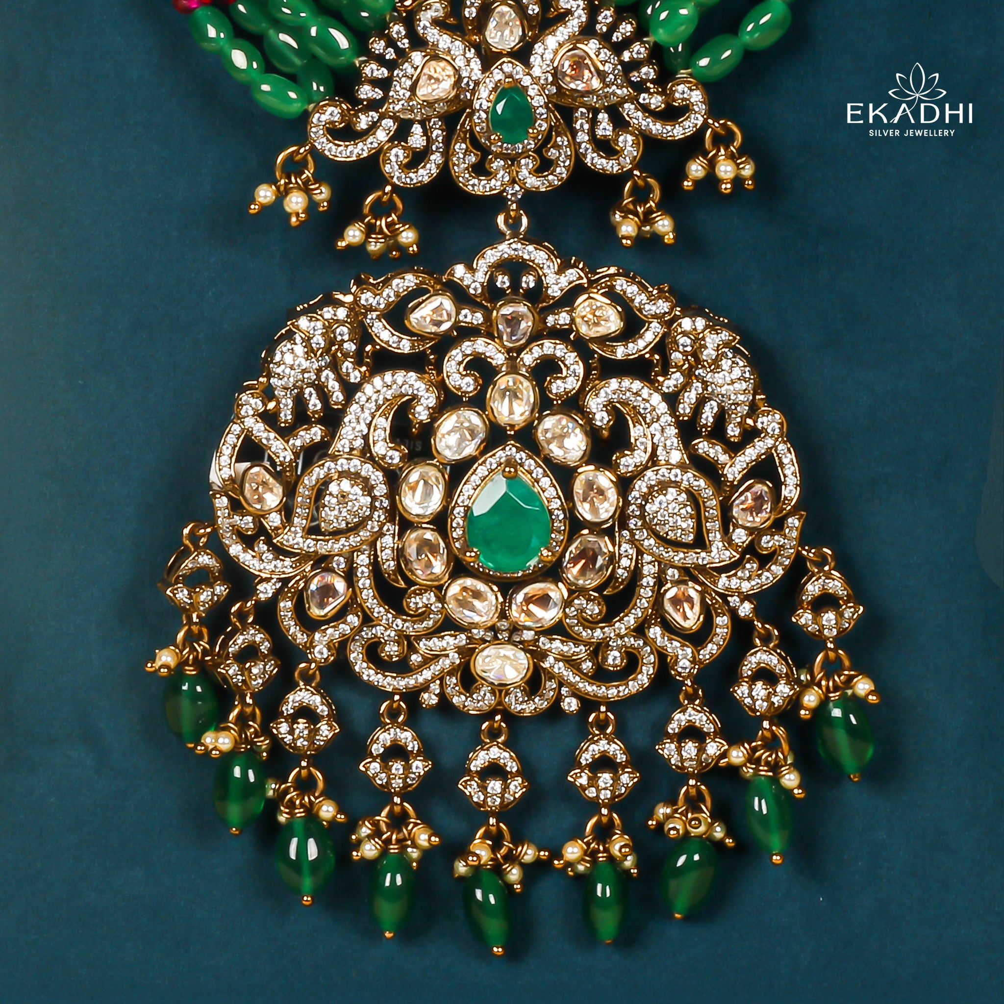 HJ24698 - VICTORIAN BEADS HARAM WITH PENDANT
