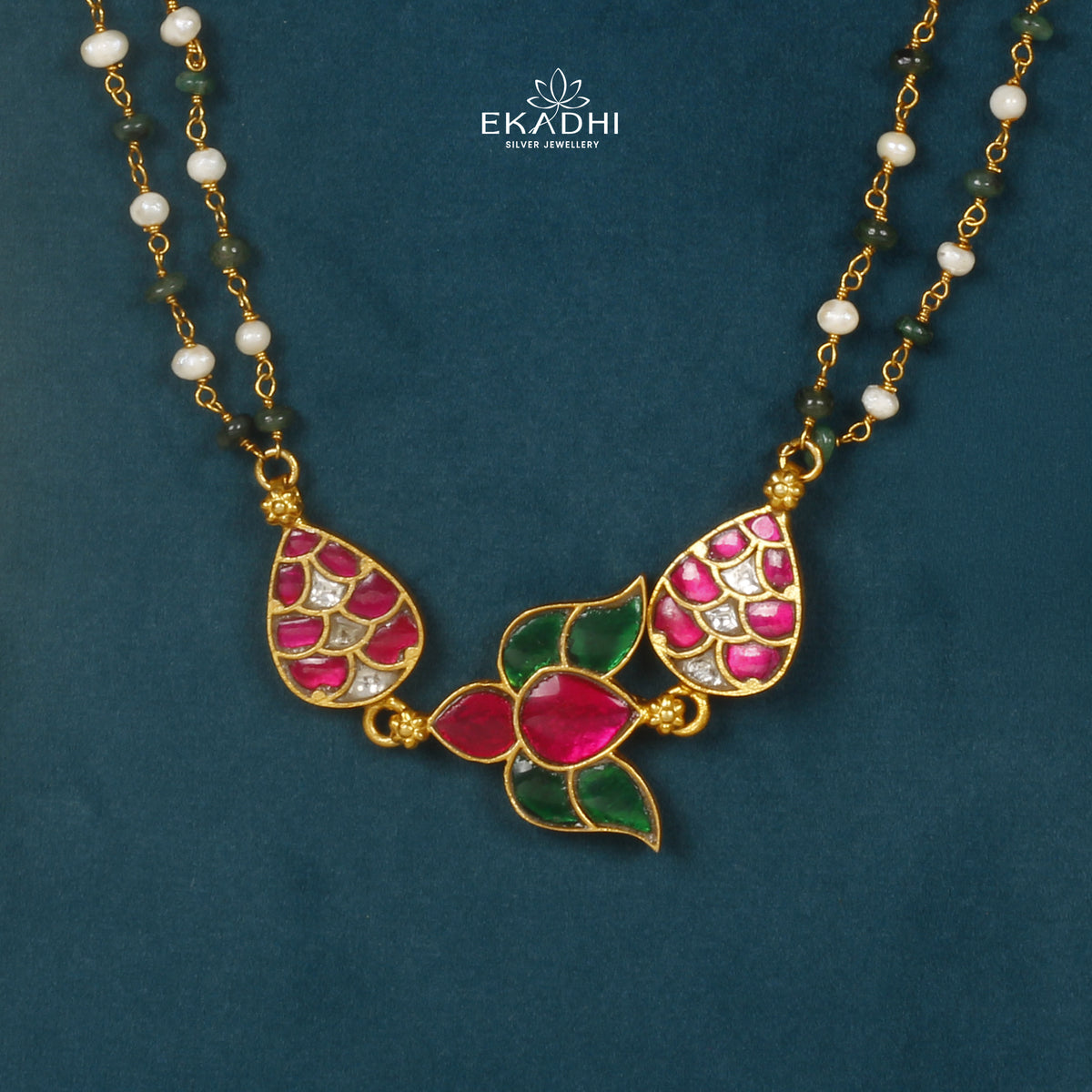 HJ26526 - KUNDAN CHAIN PENDANT