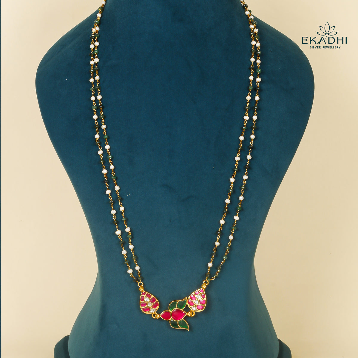 HJ26526 - KUNDAN CHAIN PENDANT