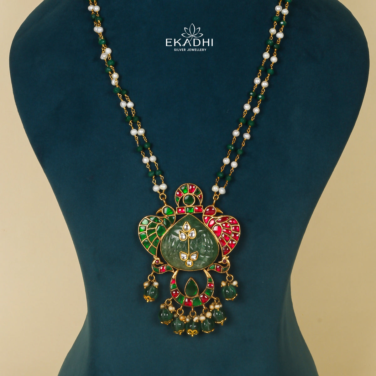 HJ26770 - KUNDAN CHAIN PENDANT