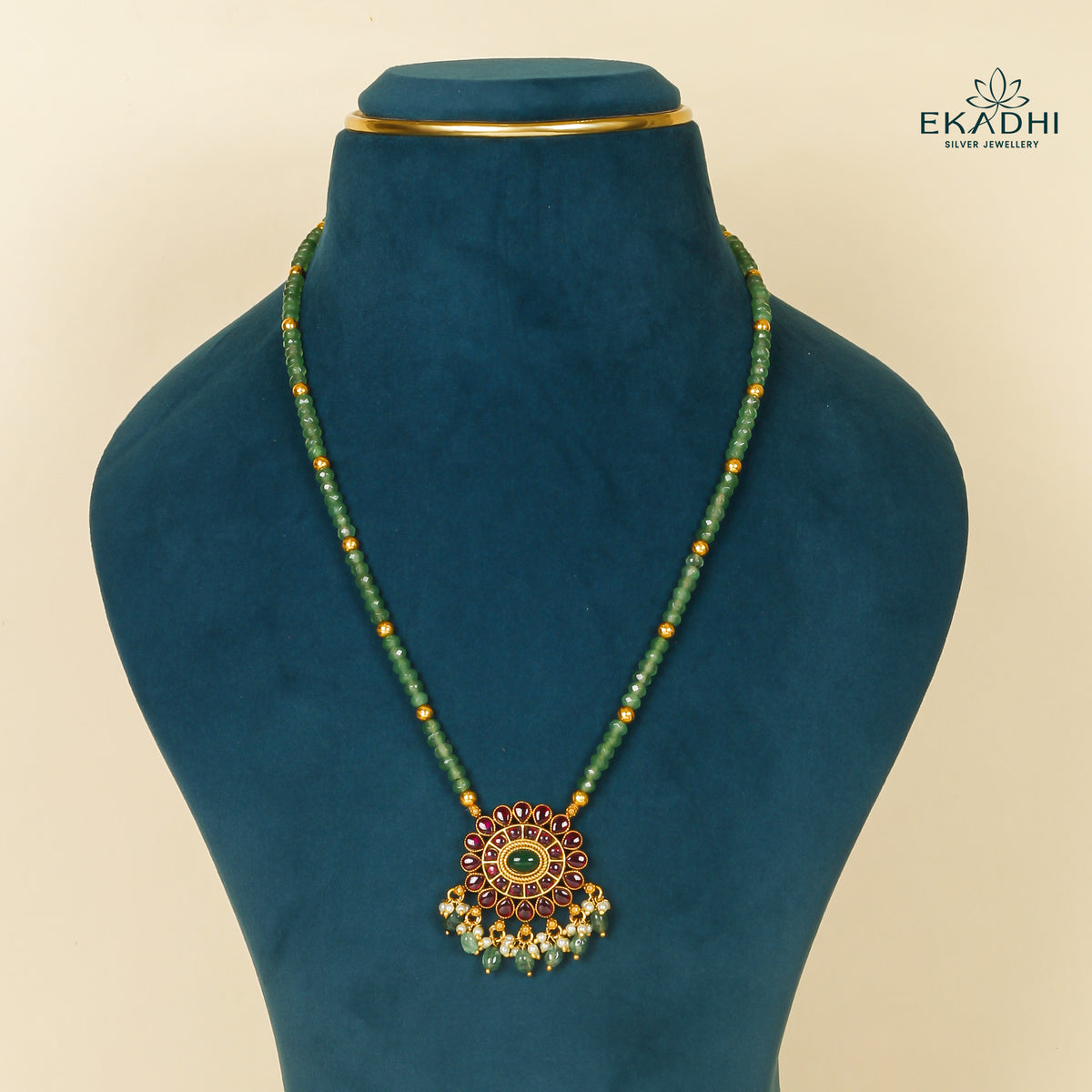 HJ30326 - KUNDAN CHAIN PENDANT