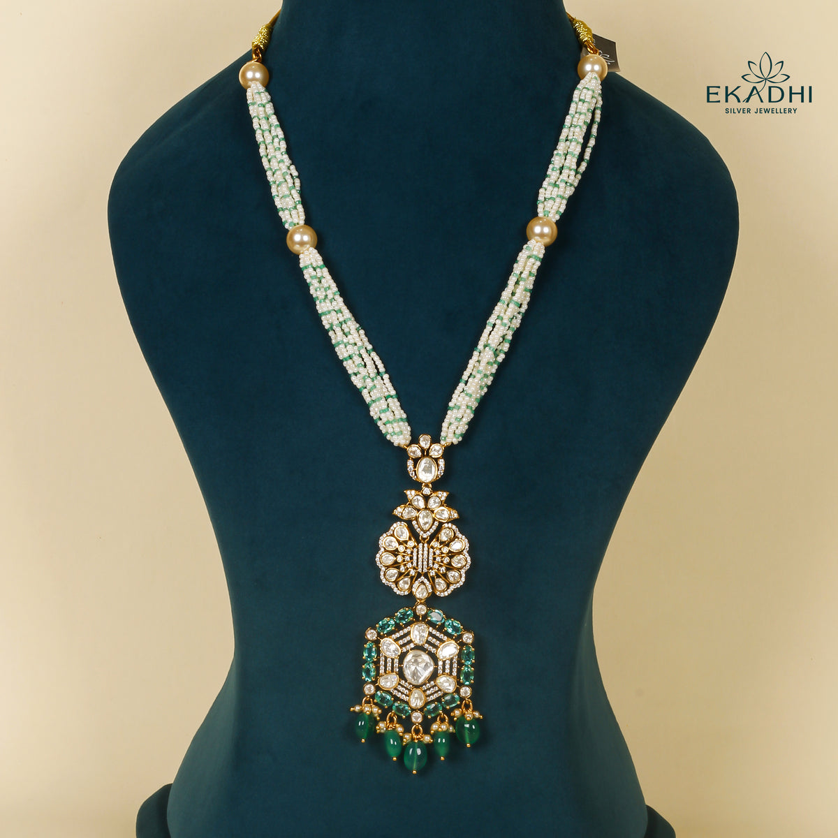 HJ43093 - MOISSANITE BEADS WITH PENDANT