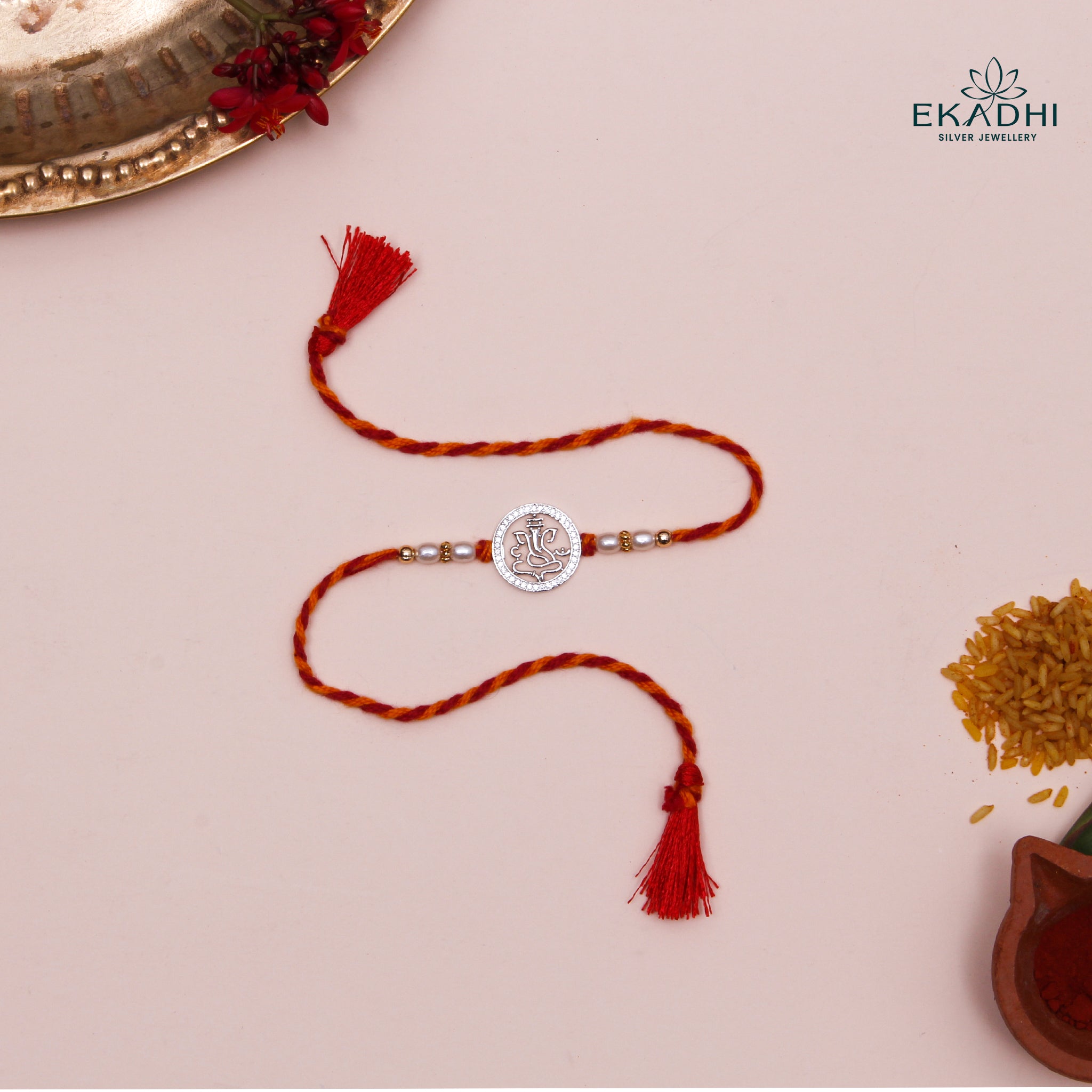 HJ49505 - SILVER RAKHI